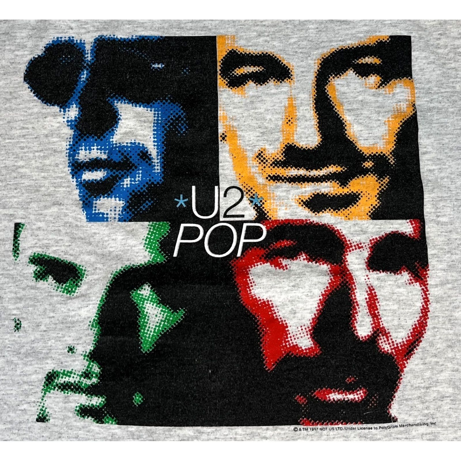 POP MART VINTAGE U2 Popmart Tour T-Shirt Double-Sided Sz L Shirt Unisex Adults Gray Cotton 1997 Rock Music 90s Mens (Size: L) Size US L / EU 52-54 / 3 - 4 Thumbnail