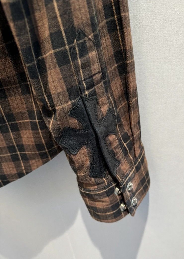 Chrome Hearts Wisdom Kaye Leather Cross Patch Flannel