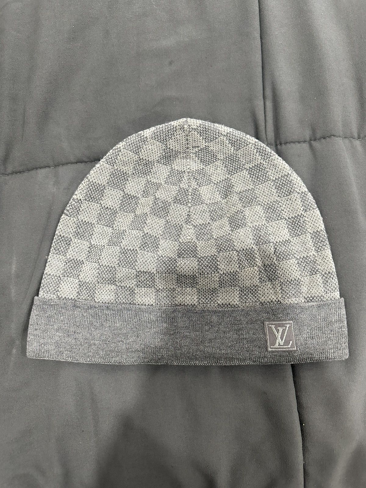 Lv Monogram Louis Vuitton Grey Beanie Louis Vuitton Wool Bonnet