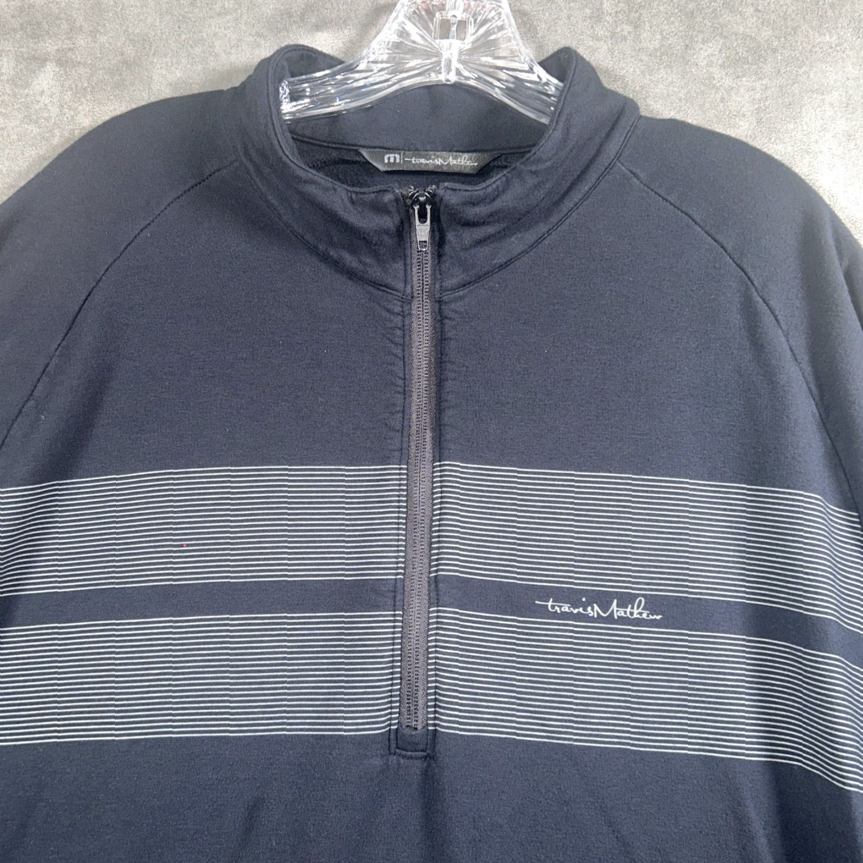 TravisMathew Travis Mathew 1/4 Zip Mens XL Black Pullover Shirt Performance Golf Stretch Soft Size US XL / EU 56 / 4 - 2 Thumbnail