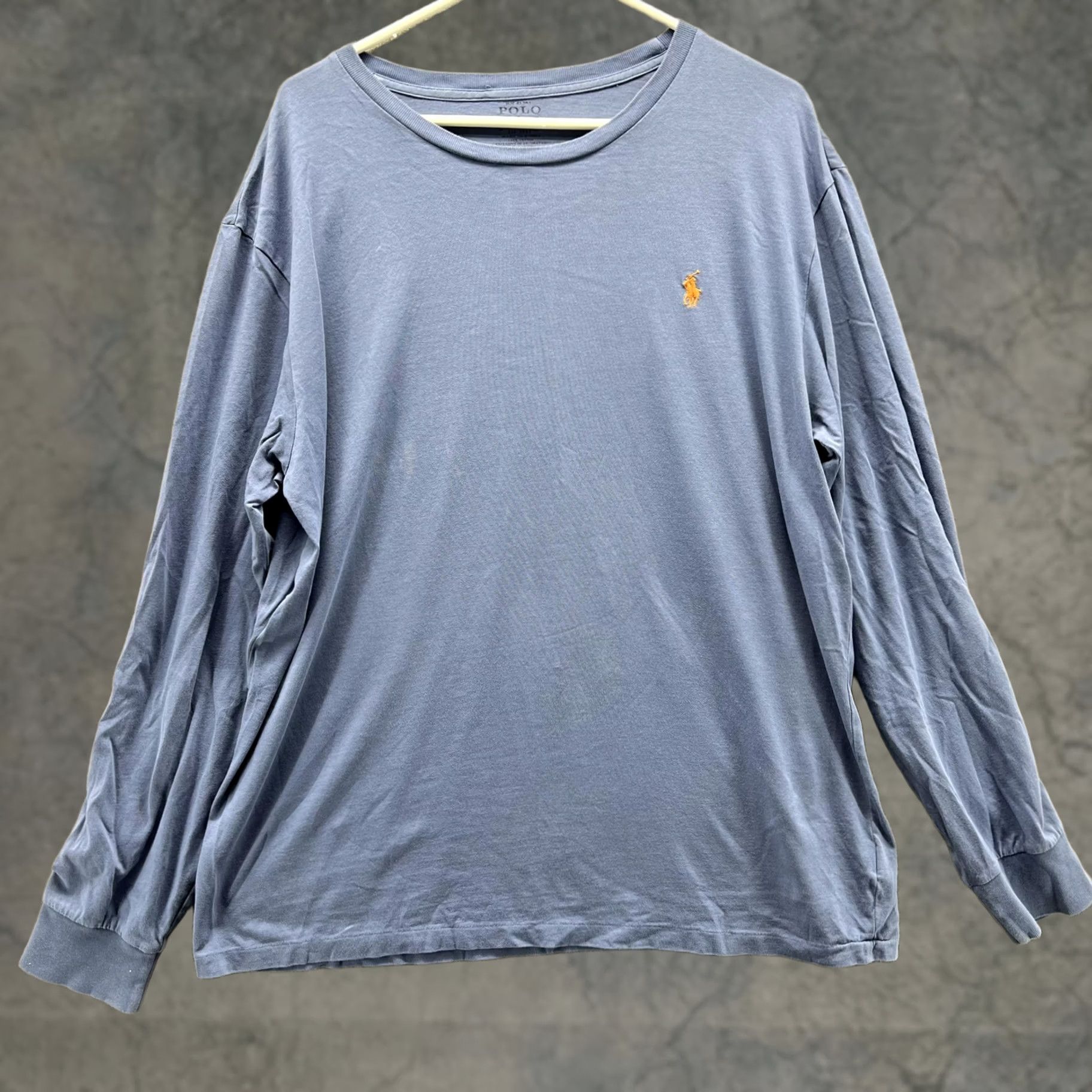 Polo Ralph Lauren Polo Ralph Lauren Shirt Mens XL Blue Long Sleeve Crewneck Pony Logo Tagless Tee Size US XL / EU 56 / 4 - 1 Thumbnail