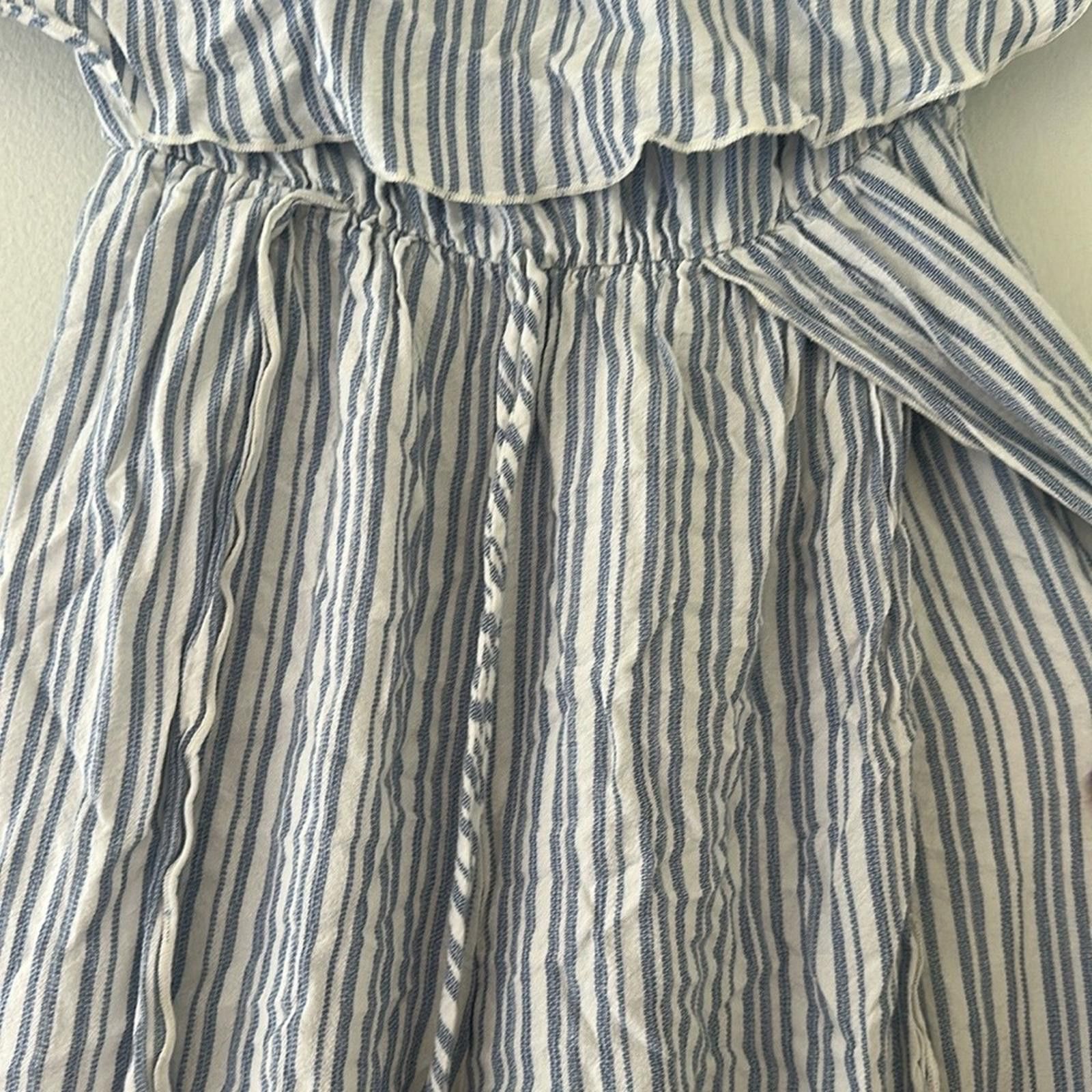 Designer Blue WideLeg Waist Cut Jumpsuit w Ruffled OffShoulder Design Size 32" / US 10 / IT 46 - 4 Thumbnail