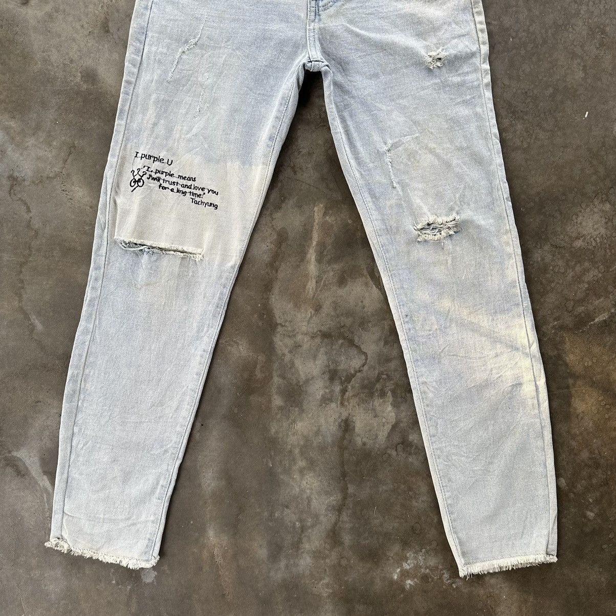 Japanese Brand × Jean × Vintage Vintage Japanese Lightwash Distressed Faded Denim Jean Pant Size US 32 / EU 48 - 2 Thumbnail