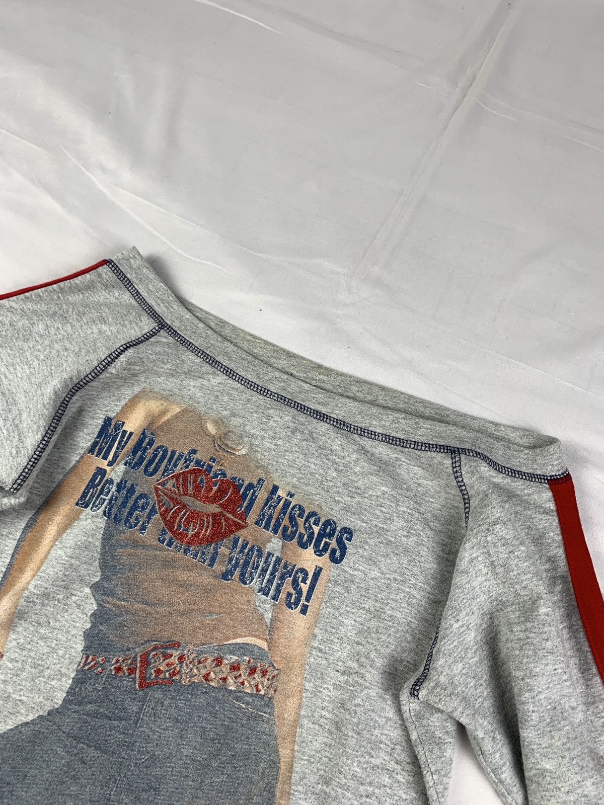 Japanese Brand y2k Yagi USA Gray Parody Quotes Girl Graphic Longsleeve Top Size M / US 6-8 / IT 42-44 - 6 Thumbnail