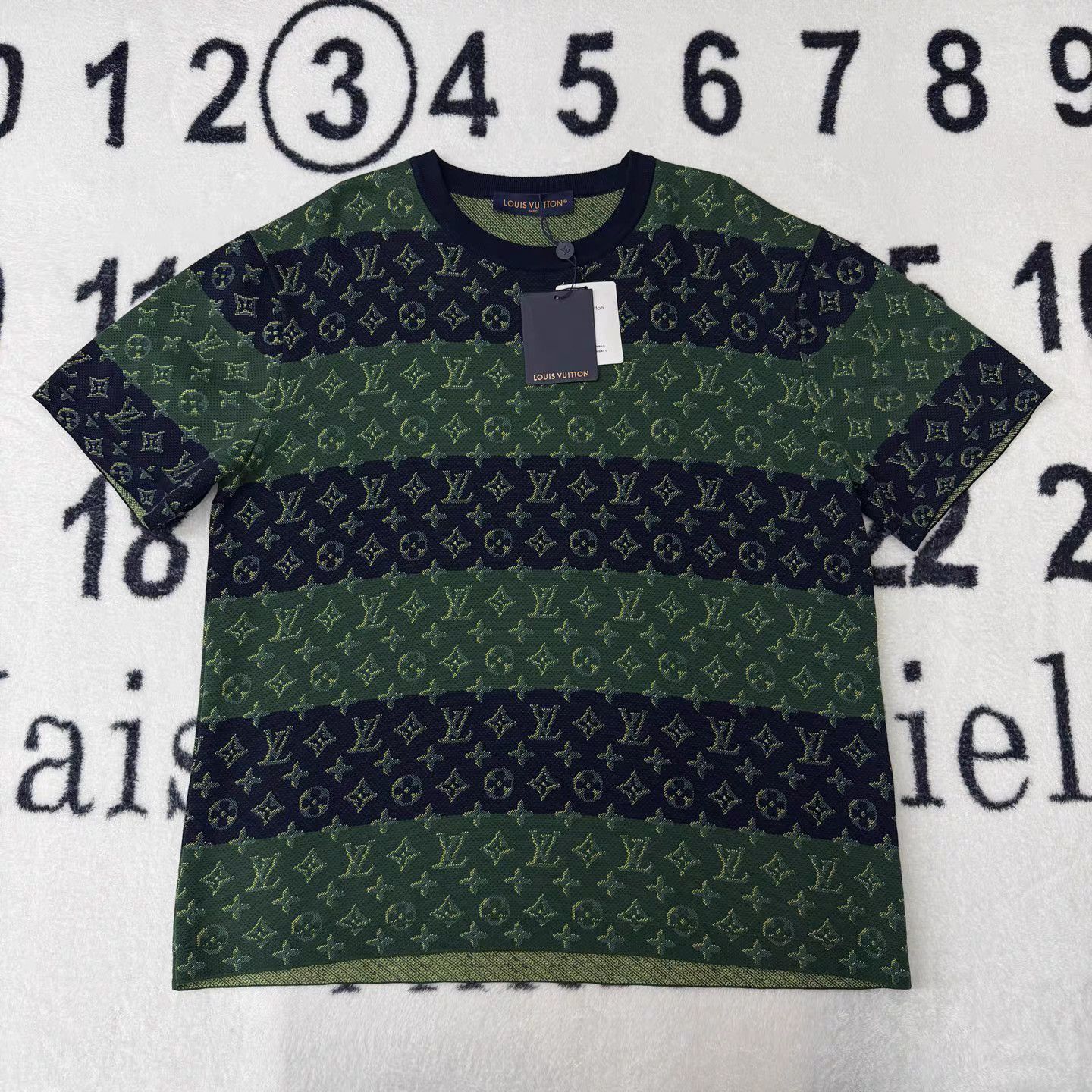 Louis Vuitton Green Striped Pattern Short-Sleeve Shirt XXL Size US XXL / EU 58 / 5 - 1 Thumbnail