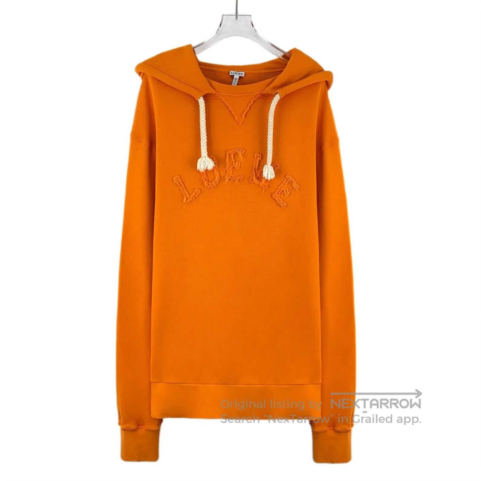 Loewe Loewe Orange Logo Letter Cotton Hooded Drawstring Long Sle Size US S / EU 44-46 / 1 - 1 Thumbnail