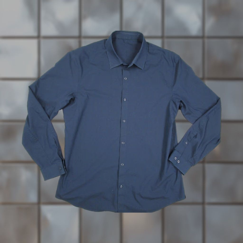 Lululemon Lululemon Shirt Mens Medium Navy Blue Long Sleeve Button Down Performance Tech Size US M / EU 48-50 / 2 - 1 Thumbnail