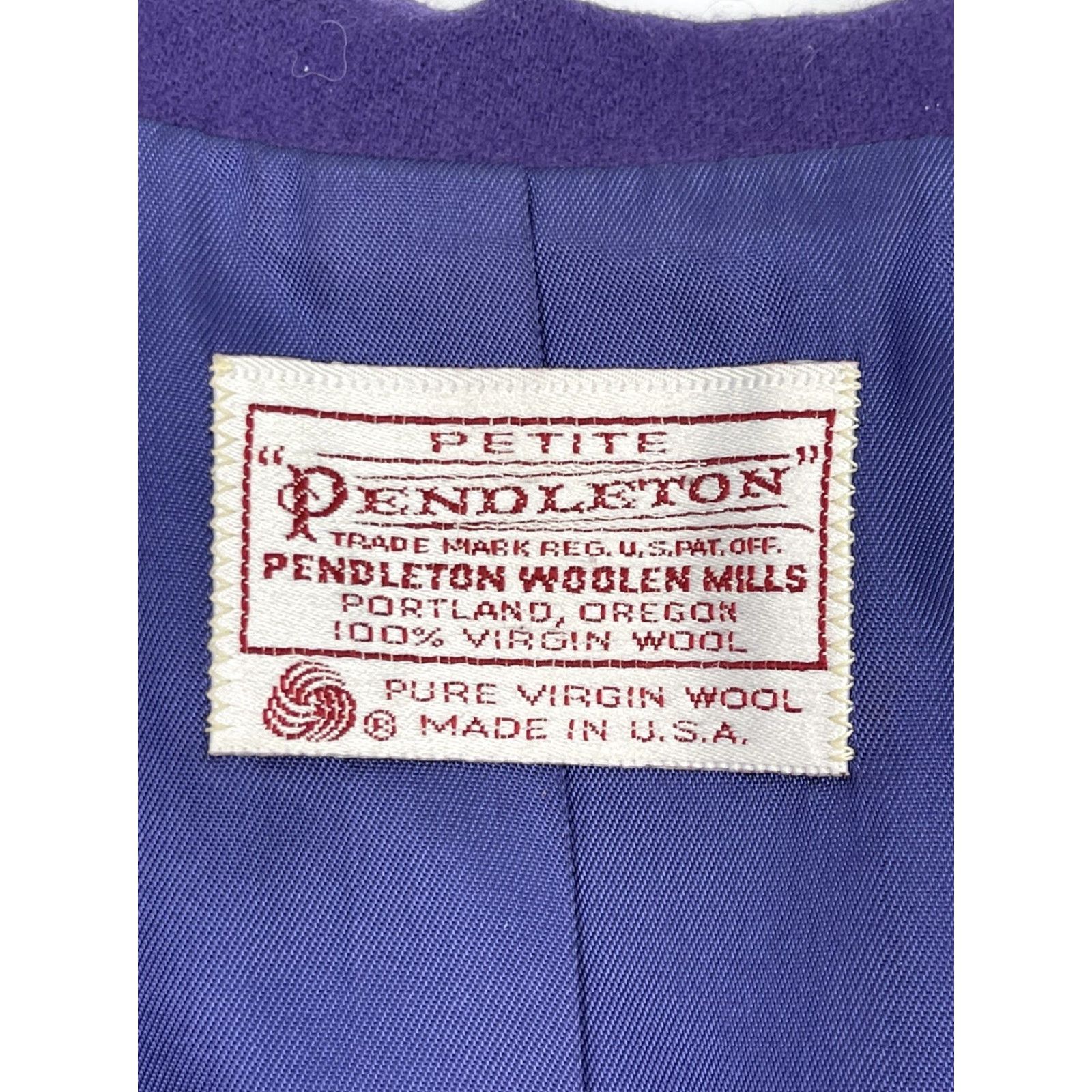 Pendleton VTG Pendleton Women's Blazer Petite M Wool Purple Short Lined Coat One Button Front US Made Womens Size M / US 6-8 / IT 42-44 - 2 Thumbnail