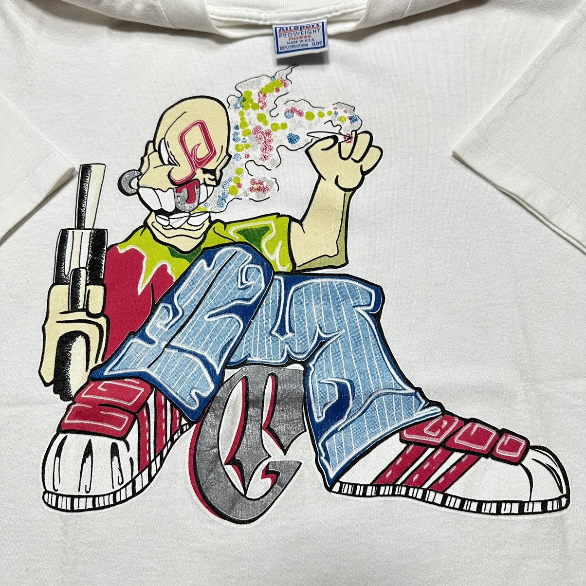 Image of Made In USA x Vintage VTG Tg Graffiti 90's in White, Men's (Size XL)