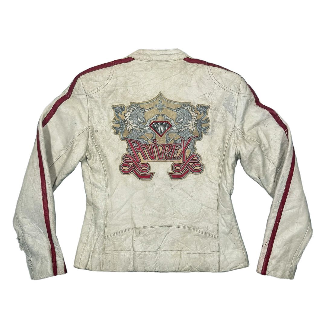 Avirex AVIREX - Women's Diamond White Leather Jacket - White - M(W) Size M / US 6-8 / IT 42-44 - 1 Thumbnail