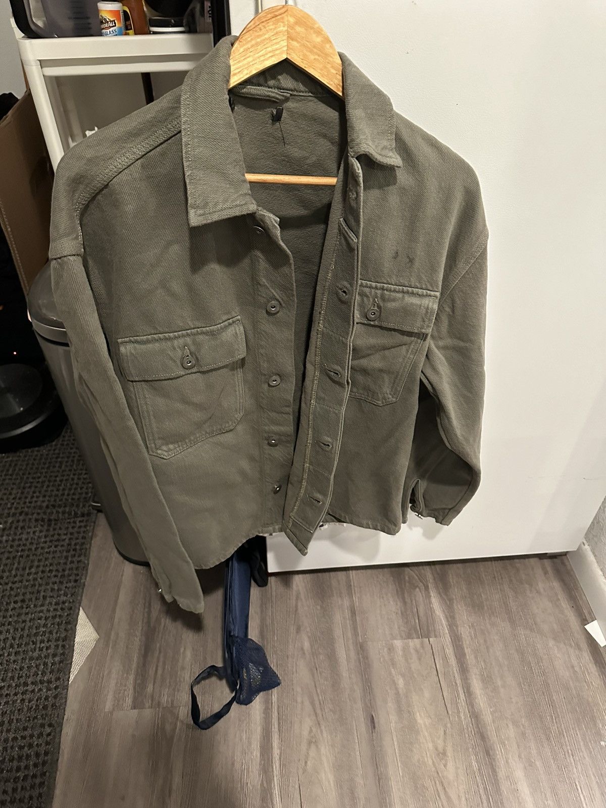 image of Kanye West x Los Angeles Apparel Yeezy Season 6 Sample Aemy Shirt Size Small in Green, Men's