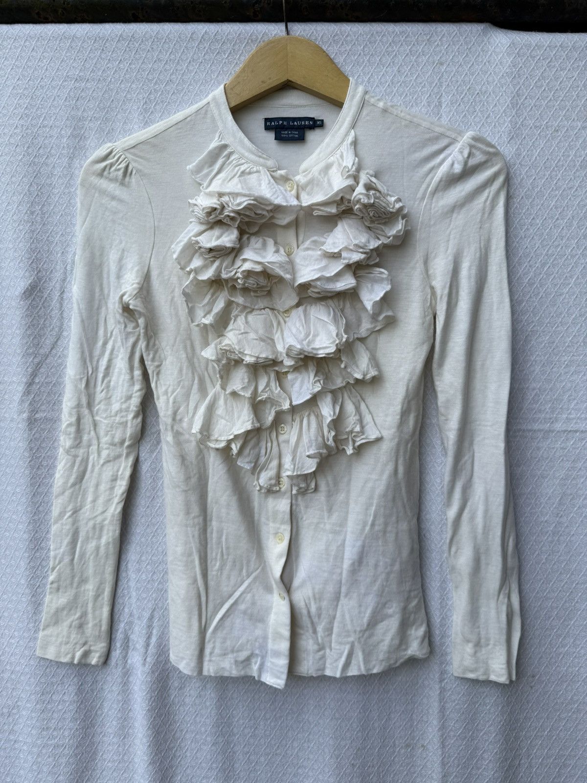 Ruffled Sheer Ralph Lauren Shirt