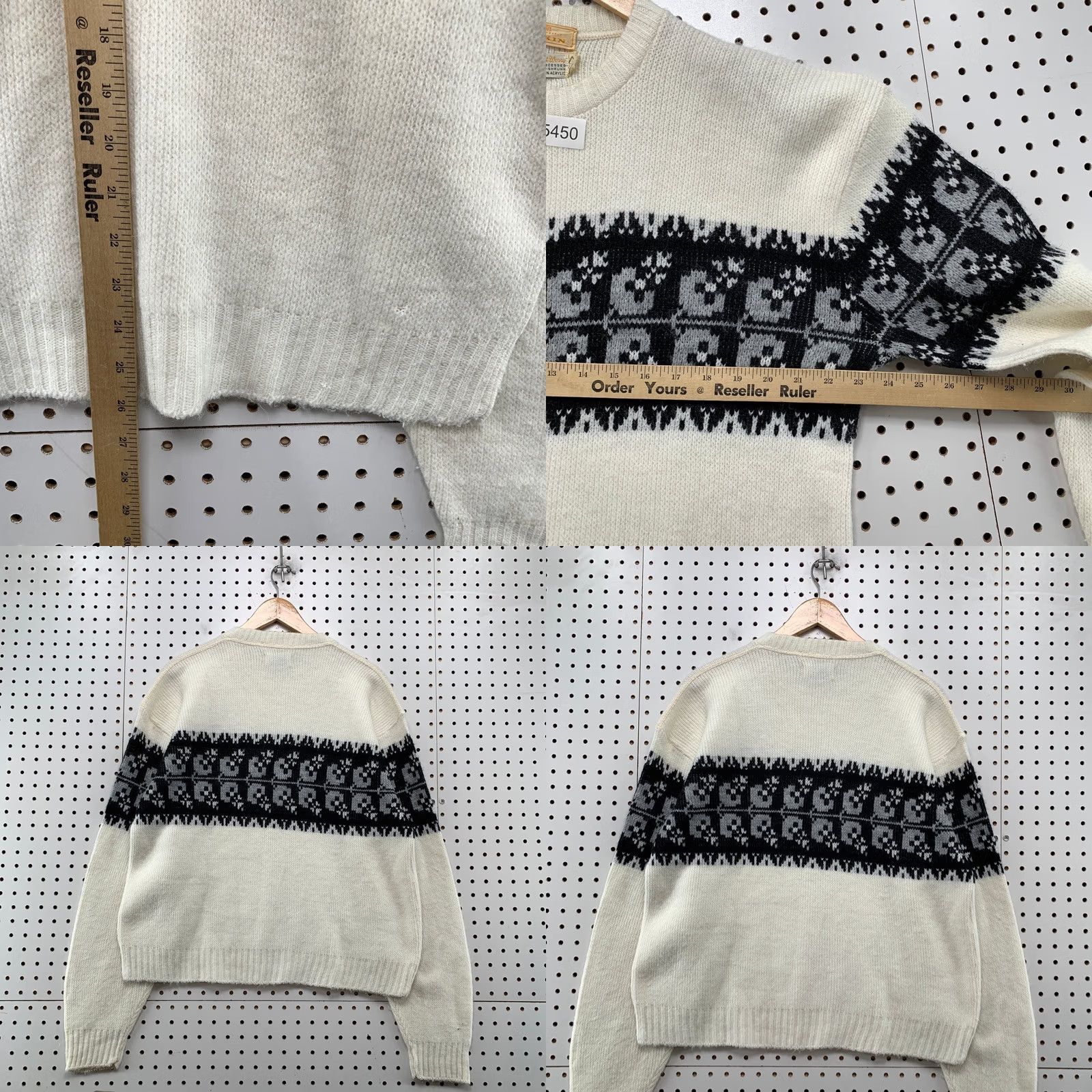 Vintage VINTAGE Baskin Sweater Mens Large White Orlon Acrylic 60s 70s Size US L / EU 52-54 / 3 - 8 Thumbnail