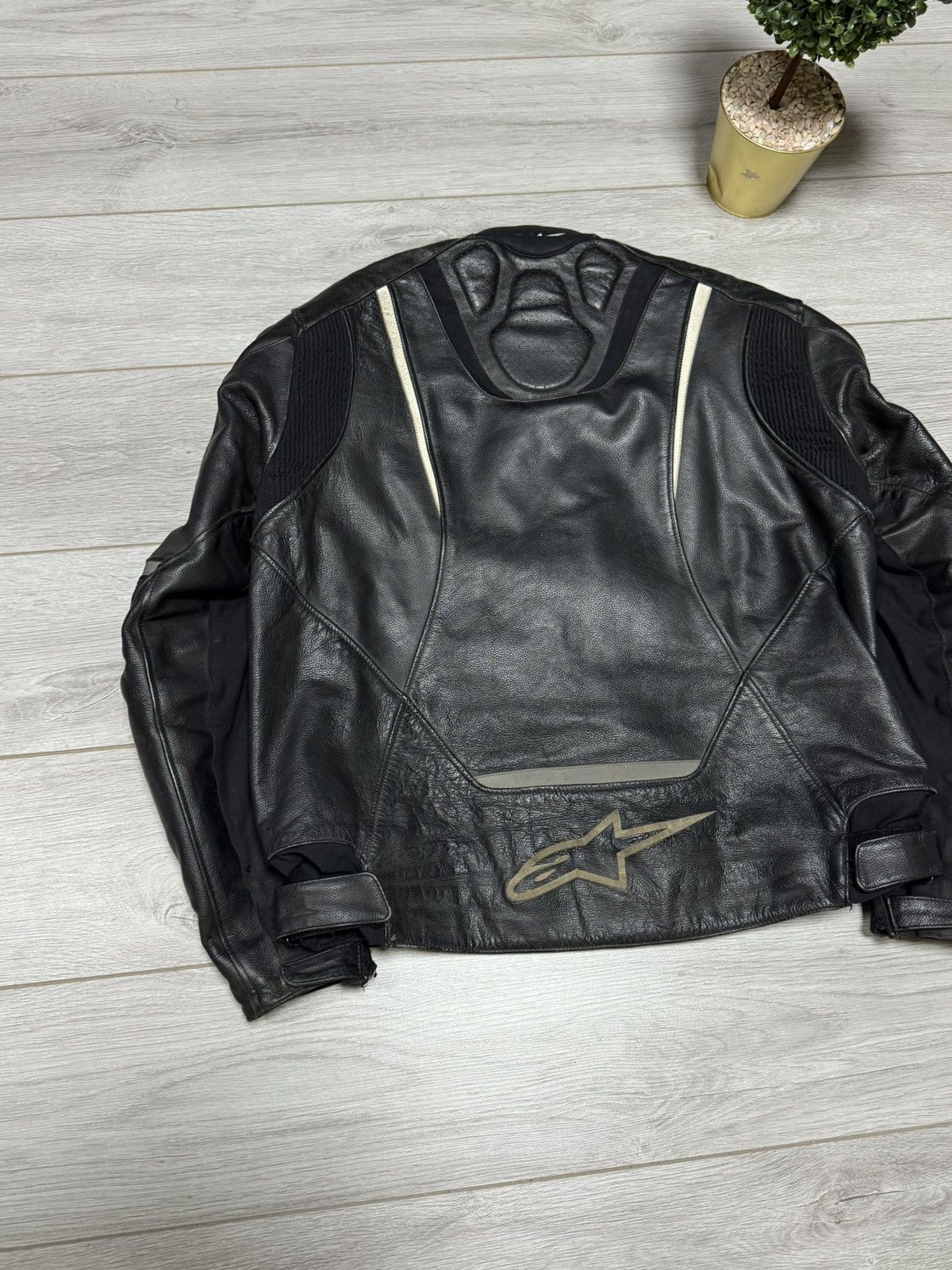 Alpinestars Alpinestars black leather racing jacket protection big logo Size US M / EU 48-50 / 2 - 11 Thumbnail