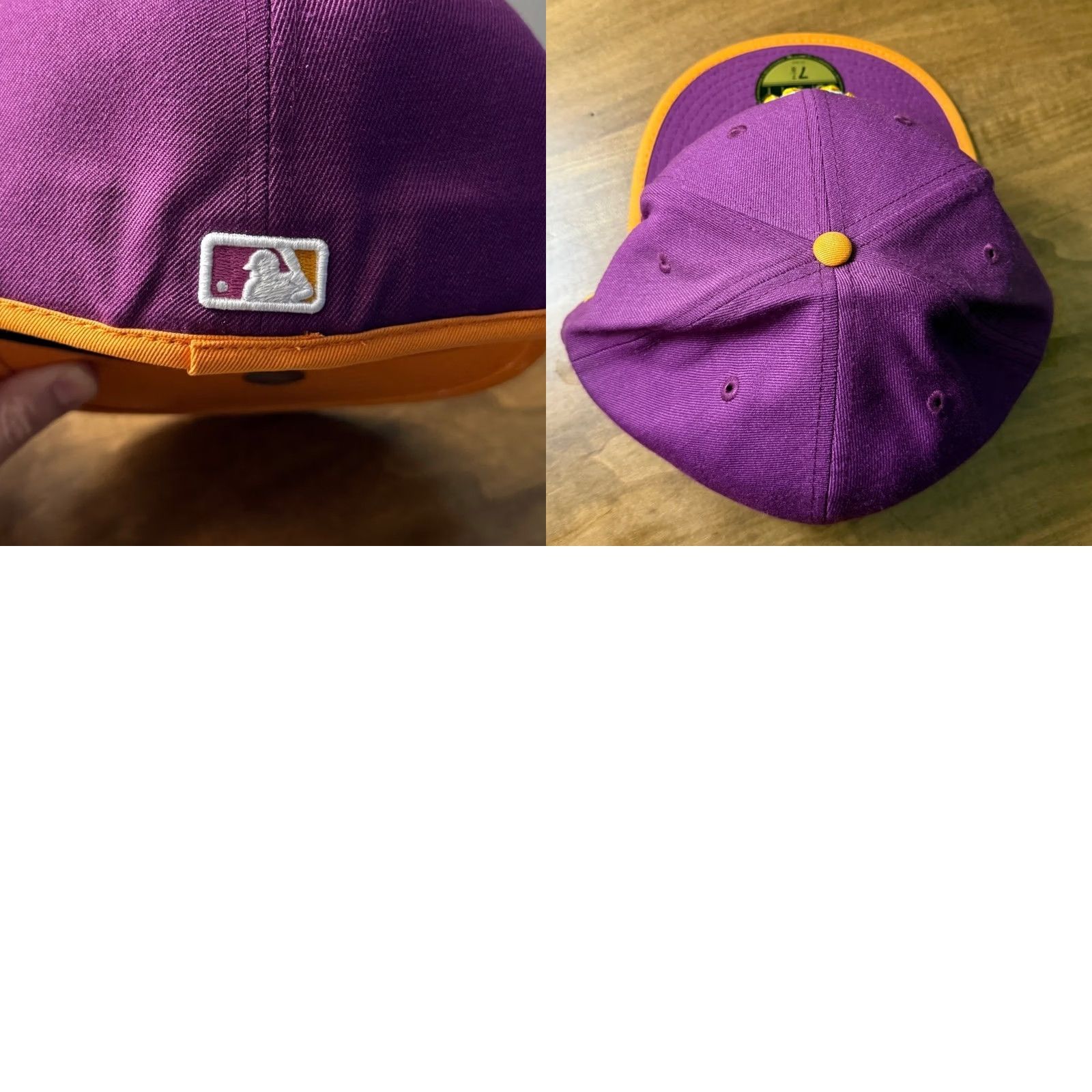 New Era New Era 59FIFTY Hat Mens 7 7/8 Purple Orange New York Yankees Fitted MLB Cap Size ONE SIZE - 8 Thumbnail