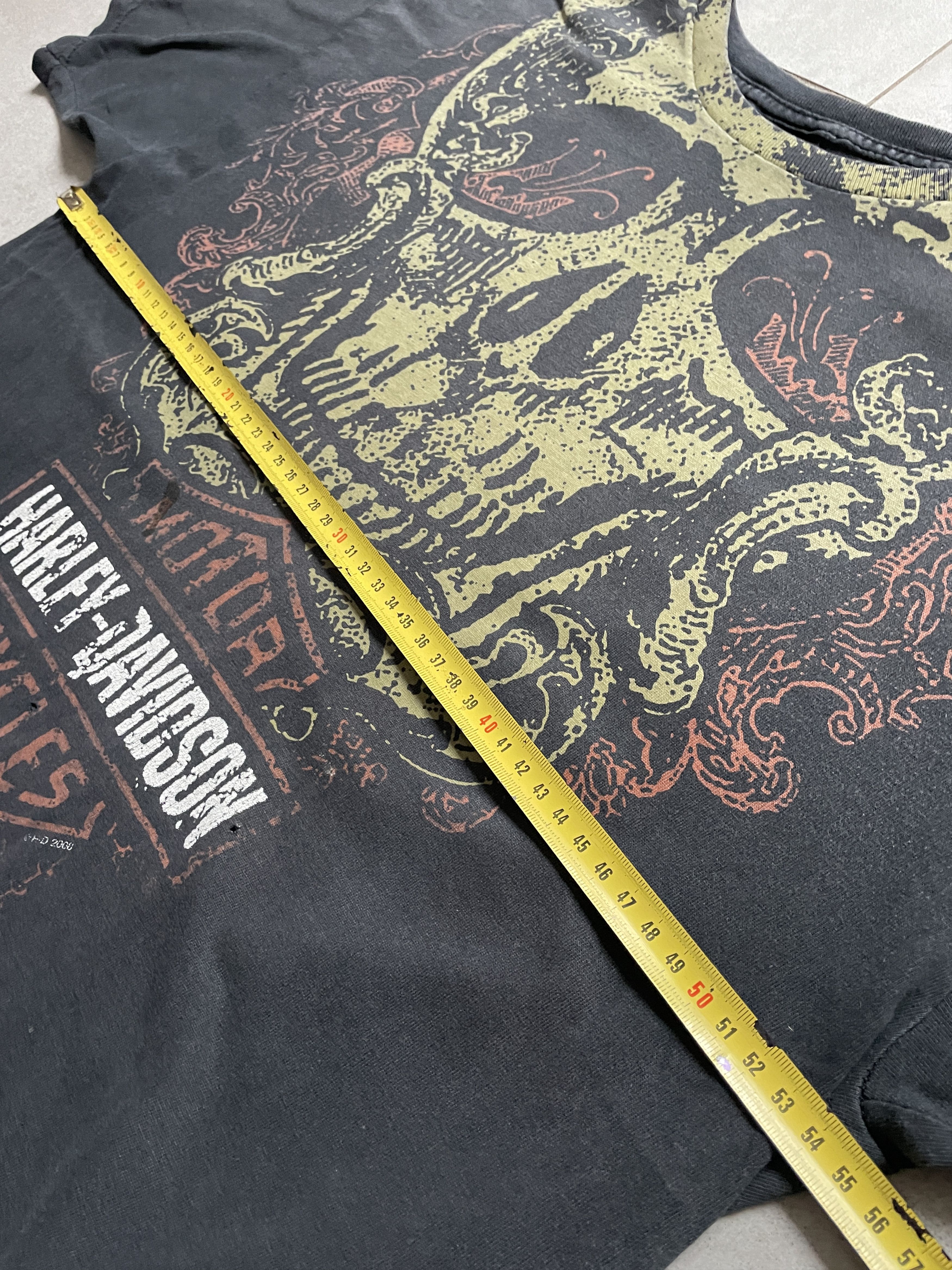 Harley Davidson VINTAGE HARLEY DAVIDSON 3D TATTOO BIKER SKULL MOTORCYCLE TEE Size US L / EU 52-54 / 3 - 8 Thumbnail
