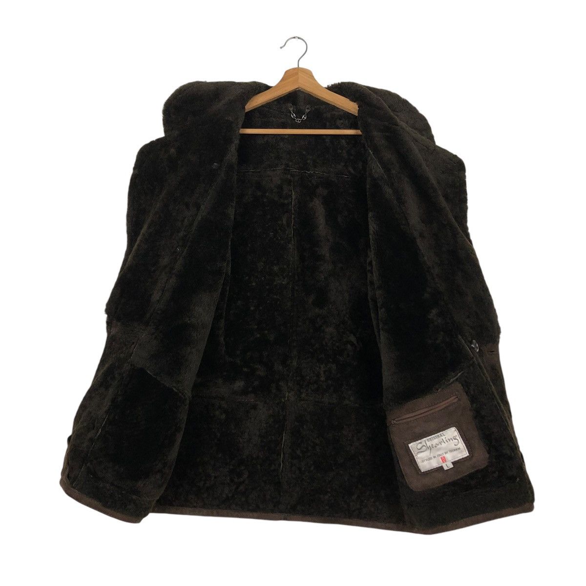 Vintage 🔥VINTAGE SHEARLING LEATHER JACKET FUR BLANKET ITALY TEODEM Size US L / EU 52-54 / 3 - 15 Thumbnail