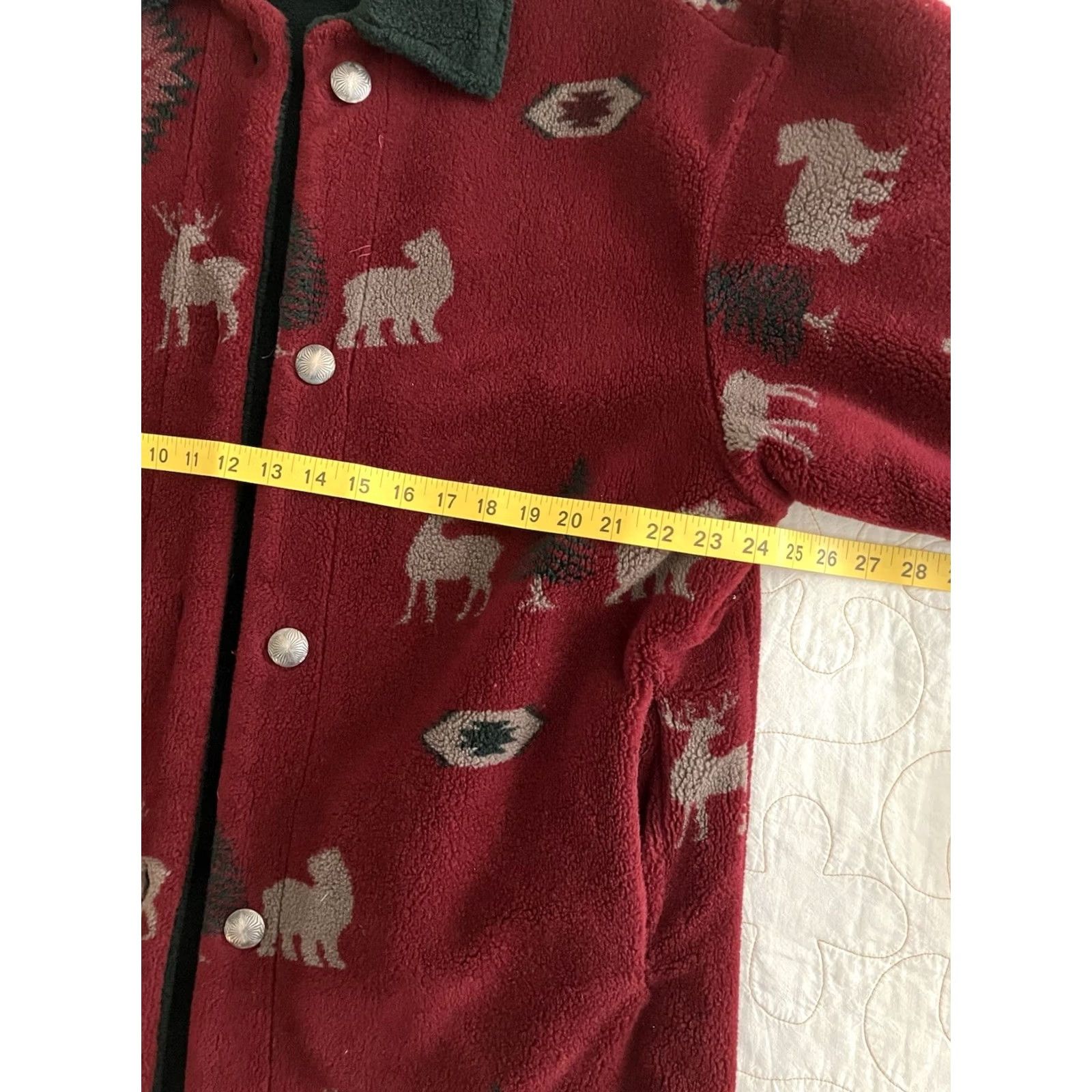 Vintage VINTAGE Denali Jacket Southwestern Bears Deer Oversized Button M Hoodie Pockets Reversible Zip Fade Red/Black/Tan Women Size M Size M / US 6-8 / IT 42-44 - 3 Thumbnail