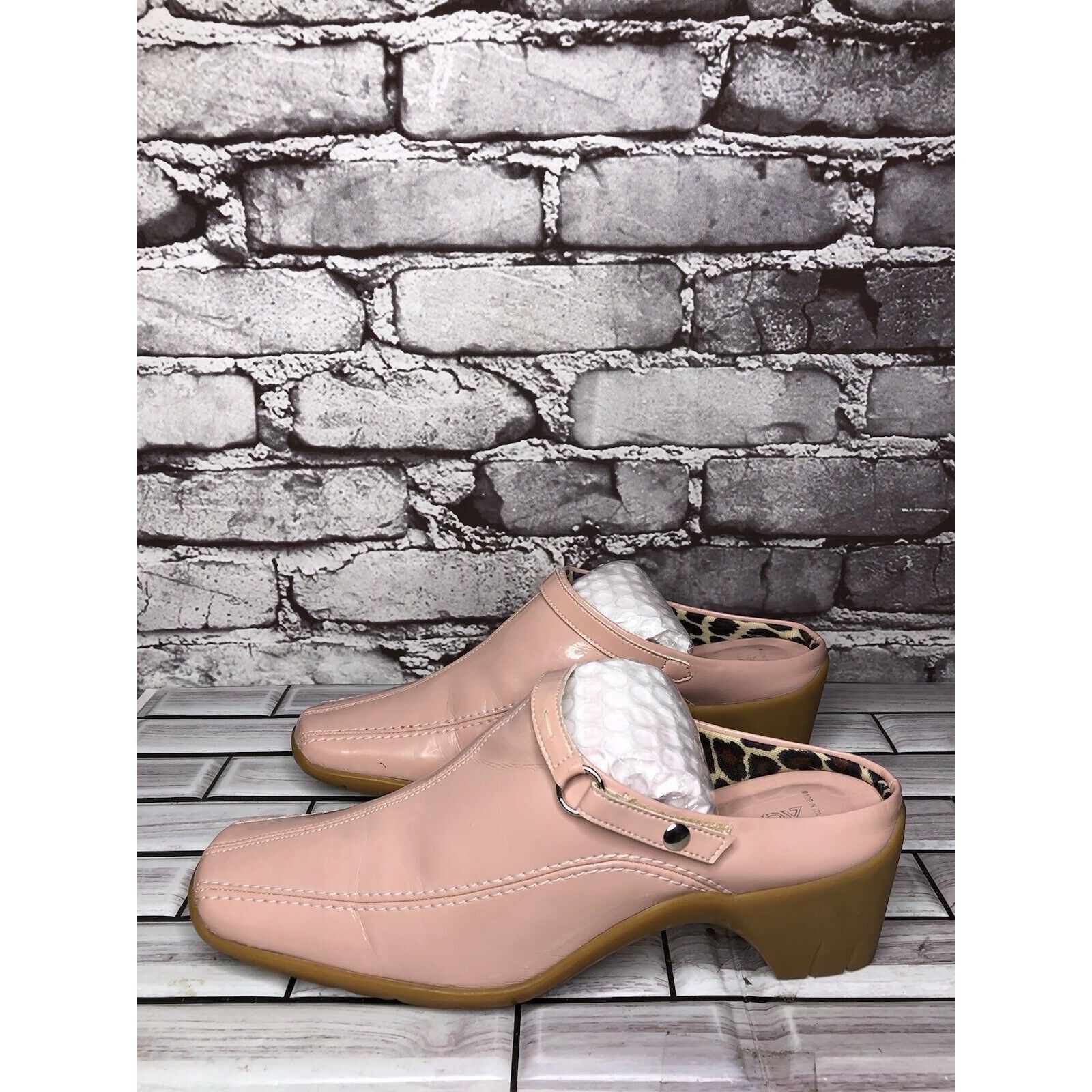 Aquatalia AQUATALIA Pink Patent Leather Square Toe Heel Mules Shoes Wo Size US 8 / IT 38 - 1 Thumbnail