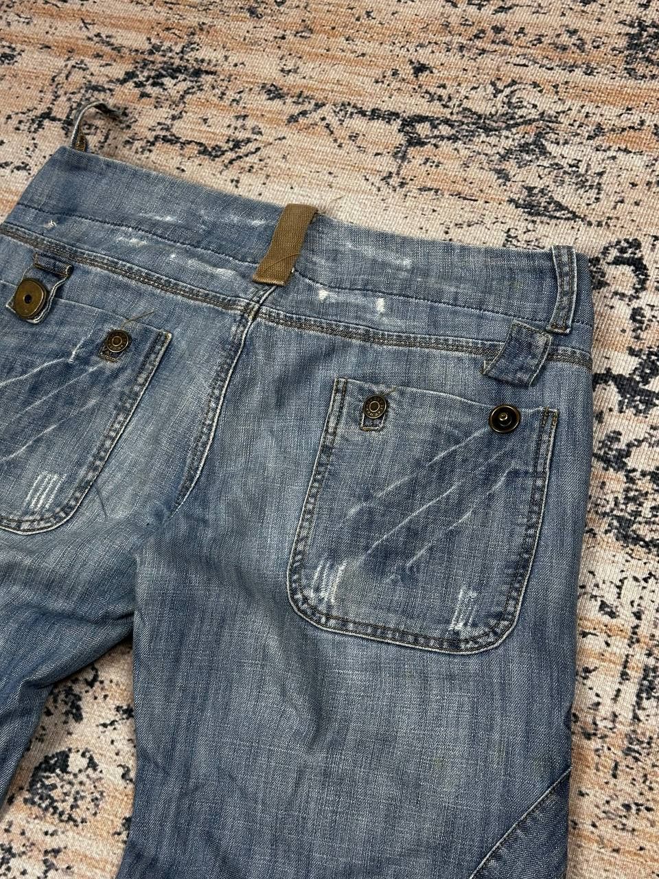 Japanese Brand Flare Cargo Avant Garde Vintage Grunge Opium Jeans Size US 34 / EU 50 - 13 Thumbnail