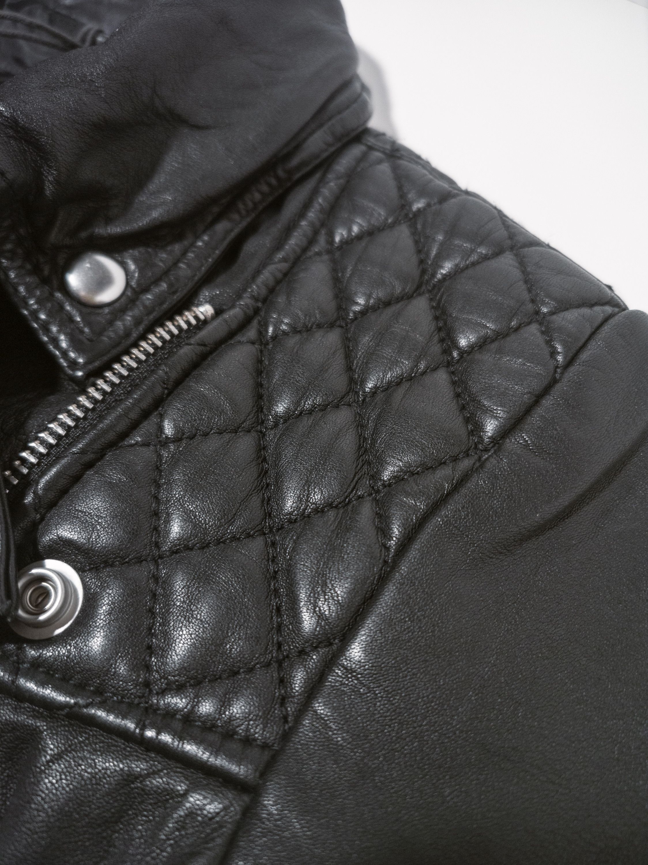 Allsaints MSRP 390€ Biker Leather Jacket M, black, used-look, short Size M / US 6-8 / IT 42-44 - 14 Thumbnail