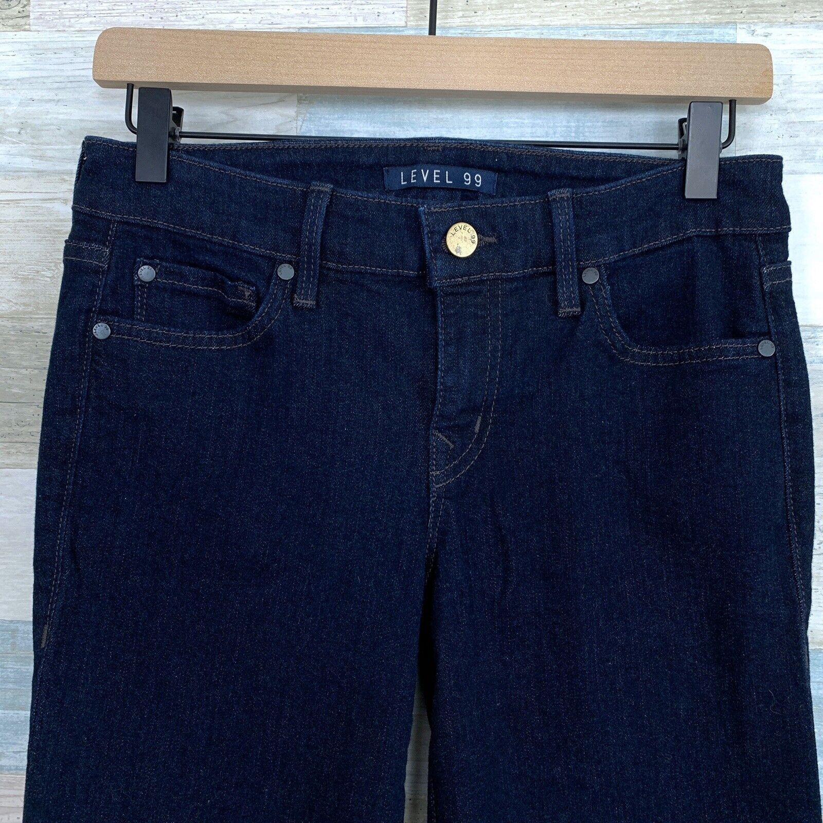 Anthropologie Anthropologie Level 99 Skinny Cigarette Jeans Dark Wash 27 Size 27" / US 4 / IT 40 - 3 Thumbnail