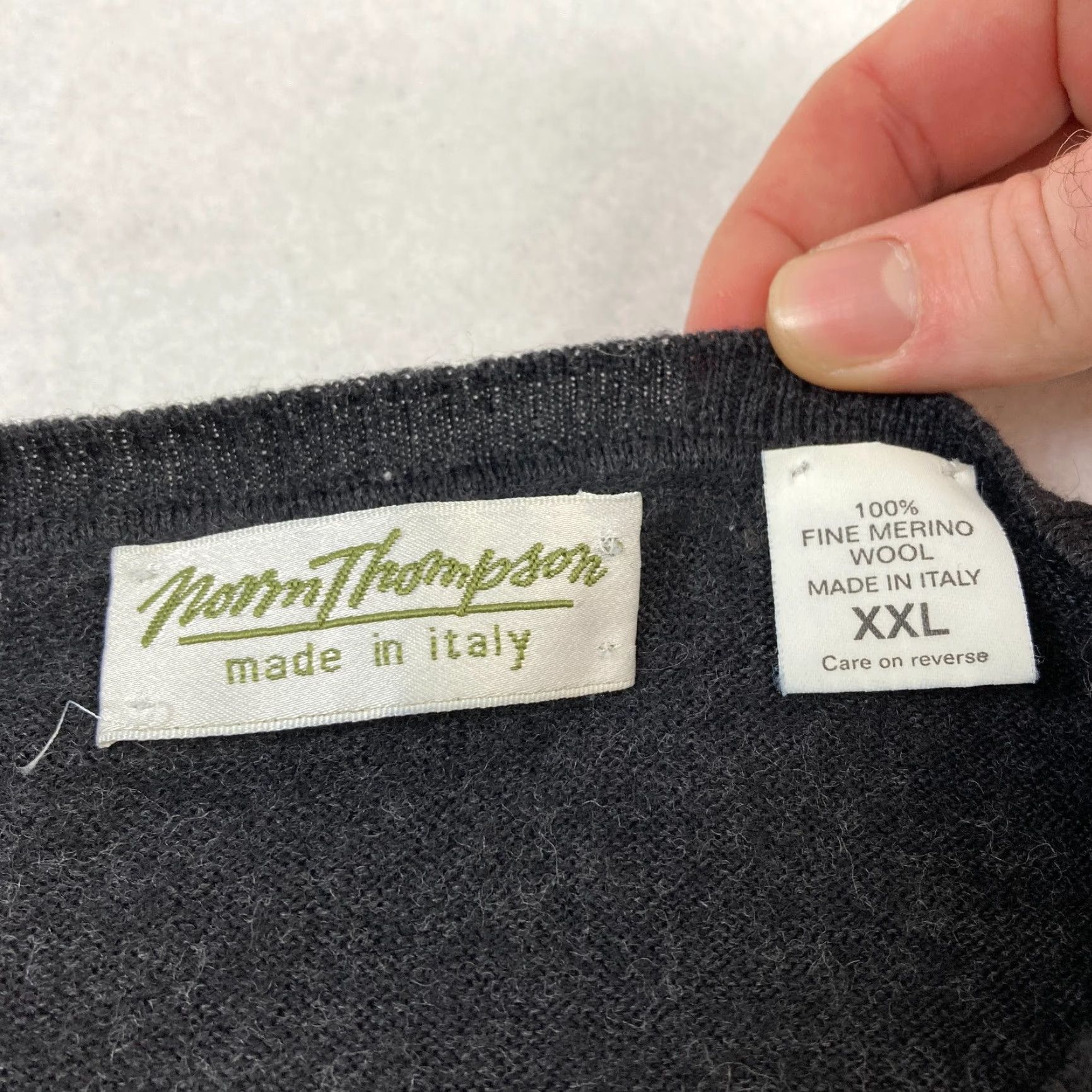 Jim Thompson VINTAGE Norm Thompson Merino Wool Sweater Mens 2XL Striped Italian Made Size US XXL / EU 58 / 5 - 4 Thumbnail