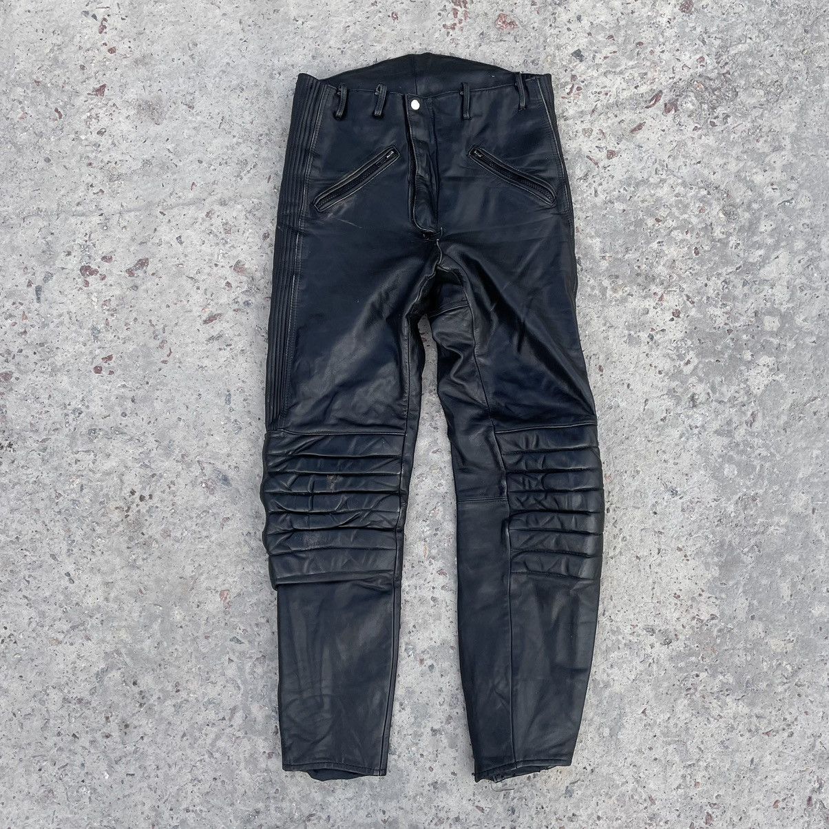 Vintage Vintage Moto Leather Pants 29 Size 90s USA Japanese Style Size US 29 - 1 Thumbnail