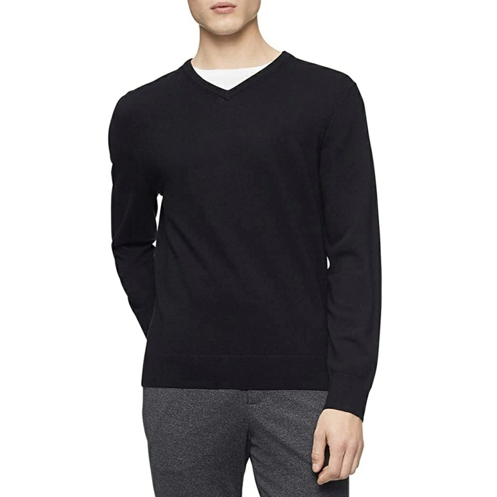 Calvin Klein Calvin Klein Merino Wool V-Neck Sweater Size US L / EU 52-54 / 3 - 6 Thumbnail