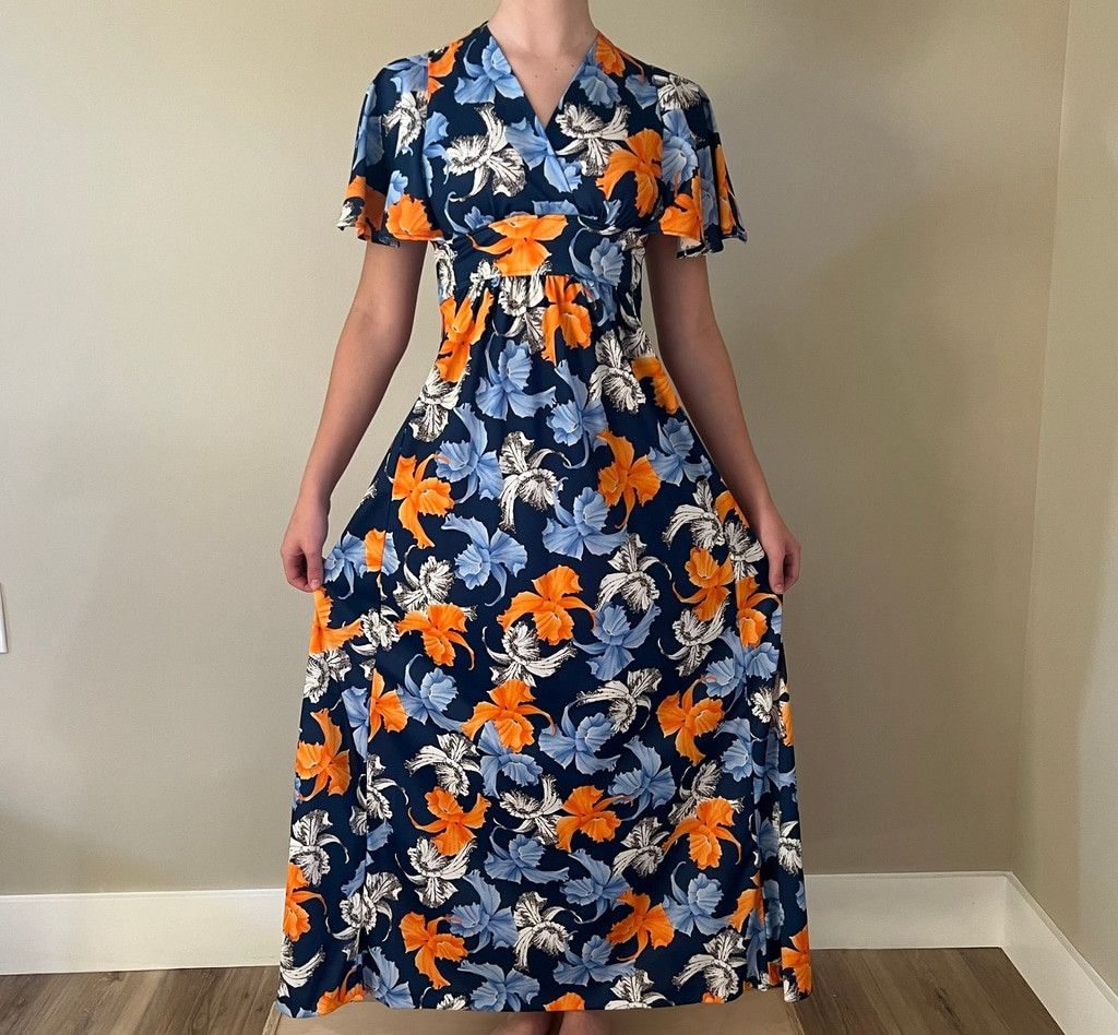 Vintage BNWT 1970s Deadstock Vintage Maxi Tiki Hibiscus Dress mint Size S / US 4 / IT 40 - 2 Thumbnail