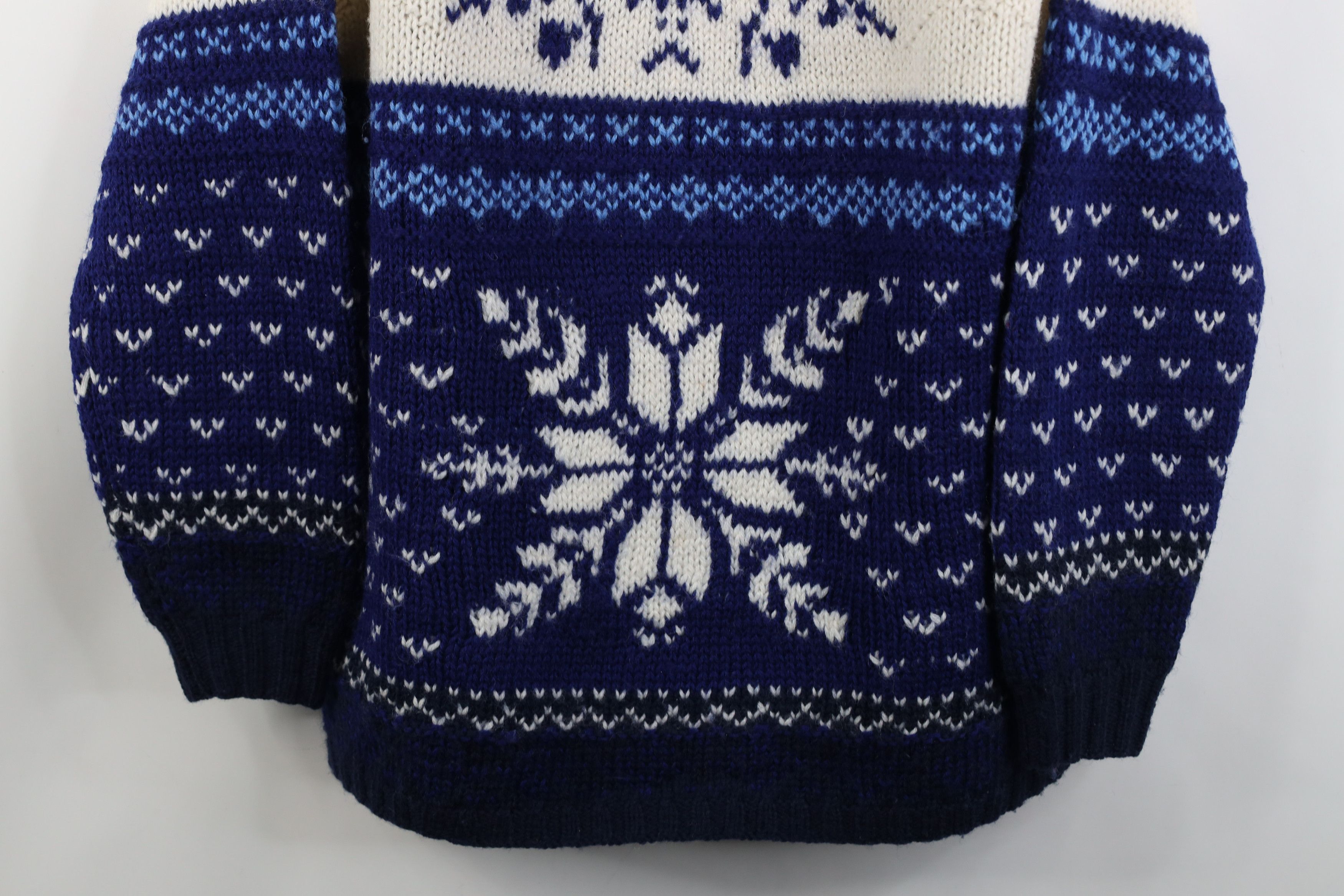 Vintage Vintage 90s Streetwear Fair Isle Snowflake Mock Neck Sweater Size M / US 6-8 / IT 42-44 - 3 Thumbnail