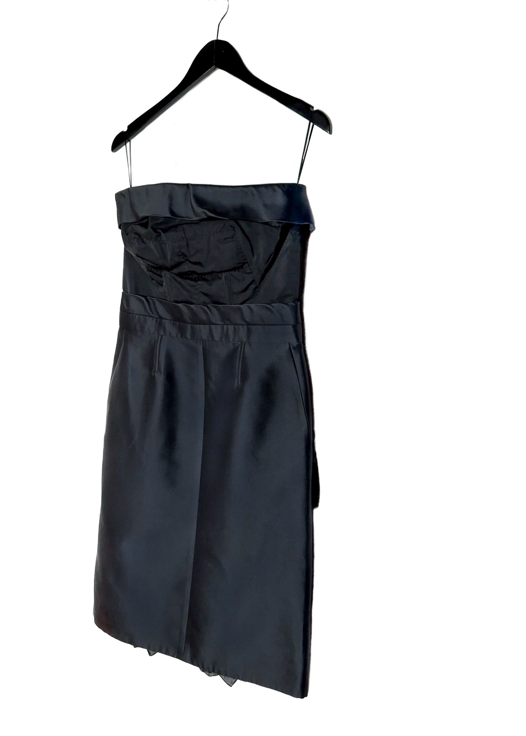 Louis Vuitton Louis Vuitton Navy Blue Satin Bustier Strapless Bow Dress Size L / US 10 / IT 46 - 6 Thumbnail