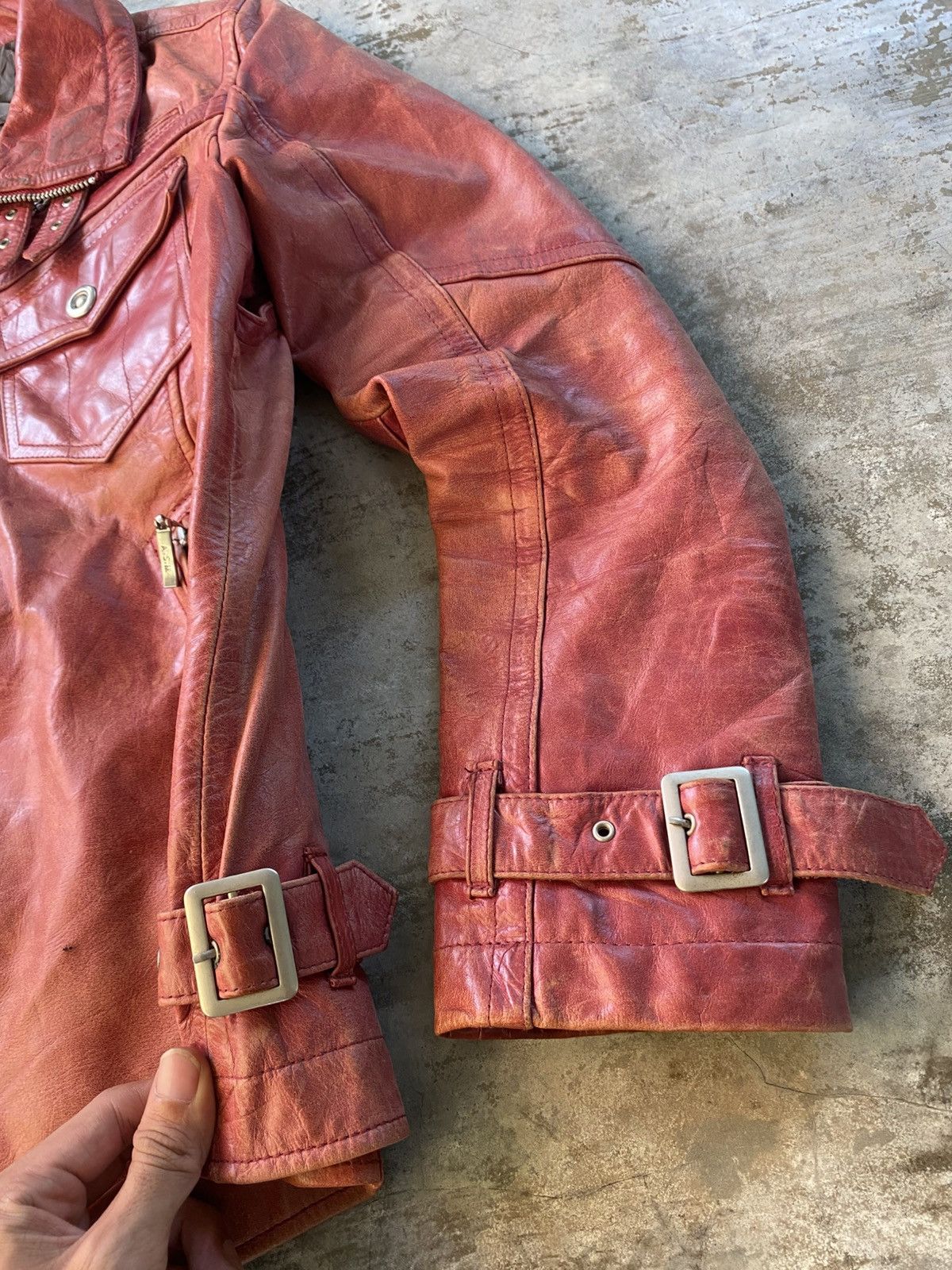 Japanese Brand × Vintage 🩸2000’s Vintage Atlier Sab Punk vkey Men Leather Jacket Size US M / EU 48-50 / 2 - 5 Thumbnail