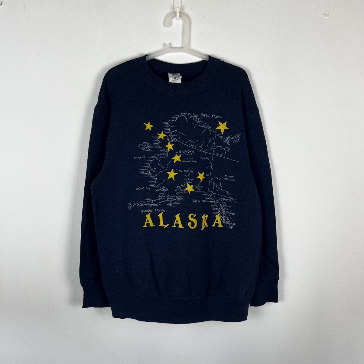 Fruit Of The Loom Vintage Fruit Of The Loom Alaska Map Full Printed Sweatshirt Size US M / EU 48-50 / 2 - 1 Thumbnail