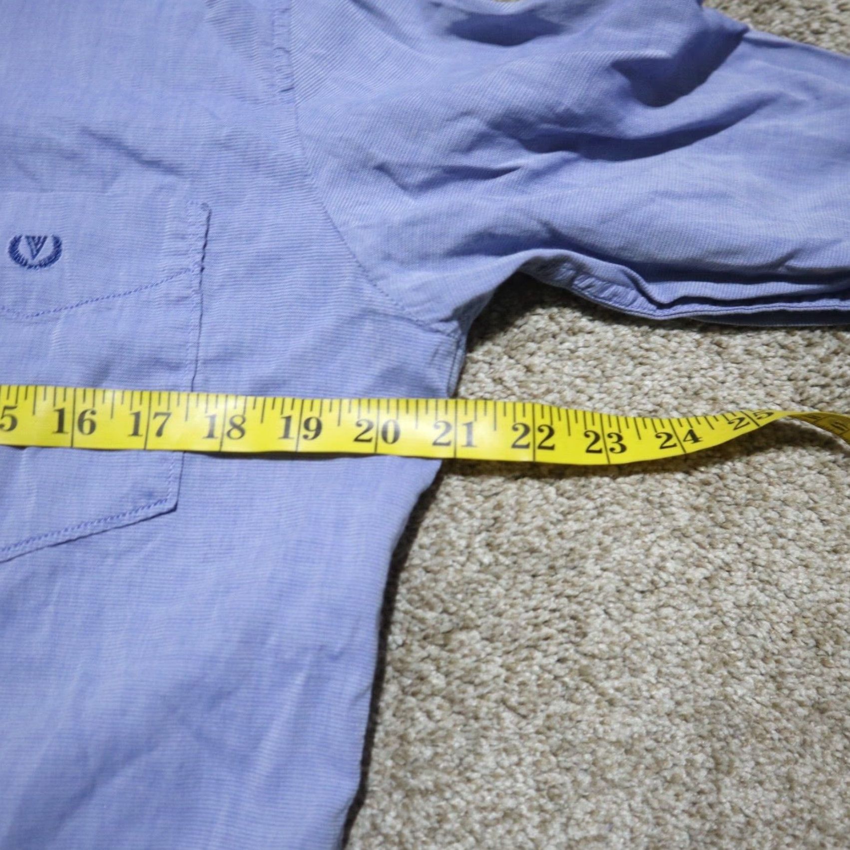 Van Heusen Van Heusen Sport Shirt Button-Up Long Sleeve Adult Men's Size 15.5 40 Blue Size 42R - 5 Thumbnail