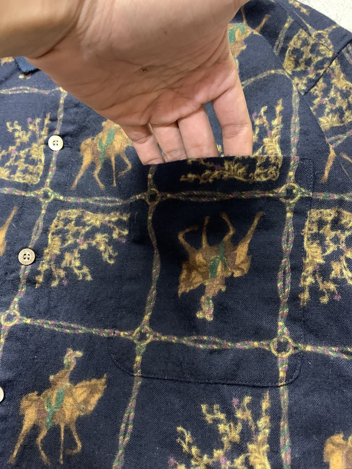 Celine 🐍 Vintage Celine Horses Print Wool Shirts Size US M / EU 48-50 / 2 - 5 Thumbnail