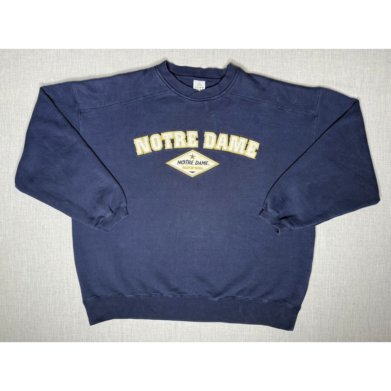 Adidas × Vintage Vintage Y2K Notre Dame Adidas Crewneck Sweatshirt 2XL Size US XXL / EU 58 / 5 - 1 Thumbnail
