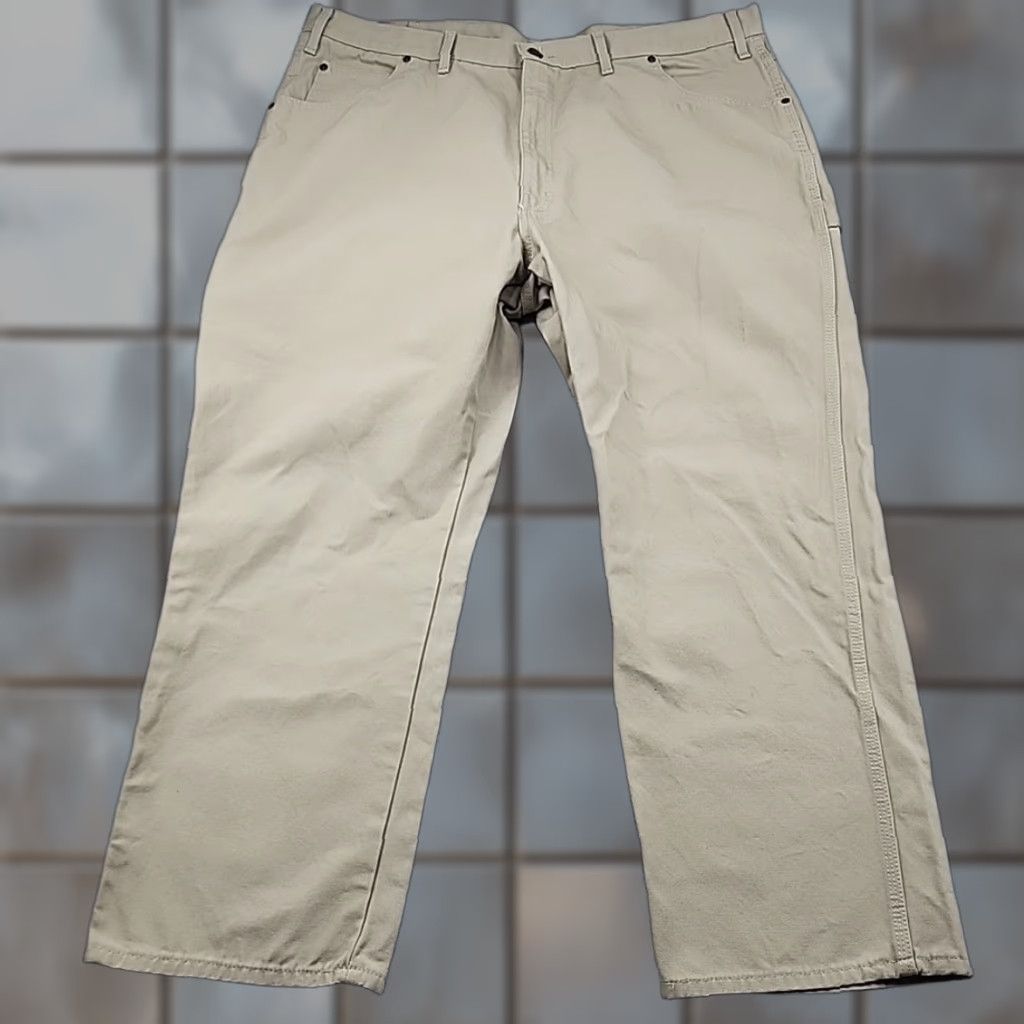 Dickies Genuine Dickies Carpenter Pants Mens 44 Beige Canvas 5-Pocket, Cargo, Slash Pockets Carpenter Jeans 44X30, Great Condition, Workwear, Dickies Size US 44 / EU 60 - 1 Thumbnail