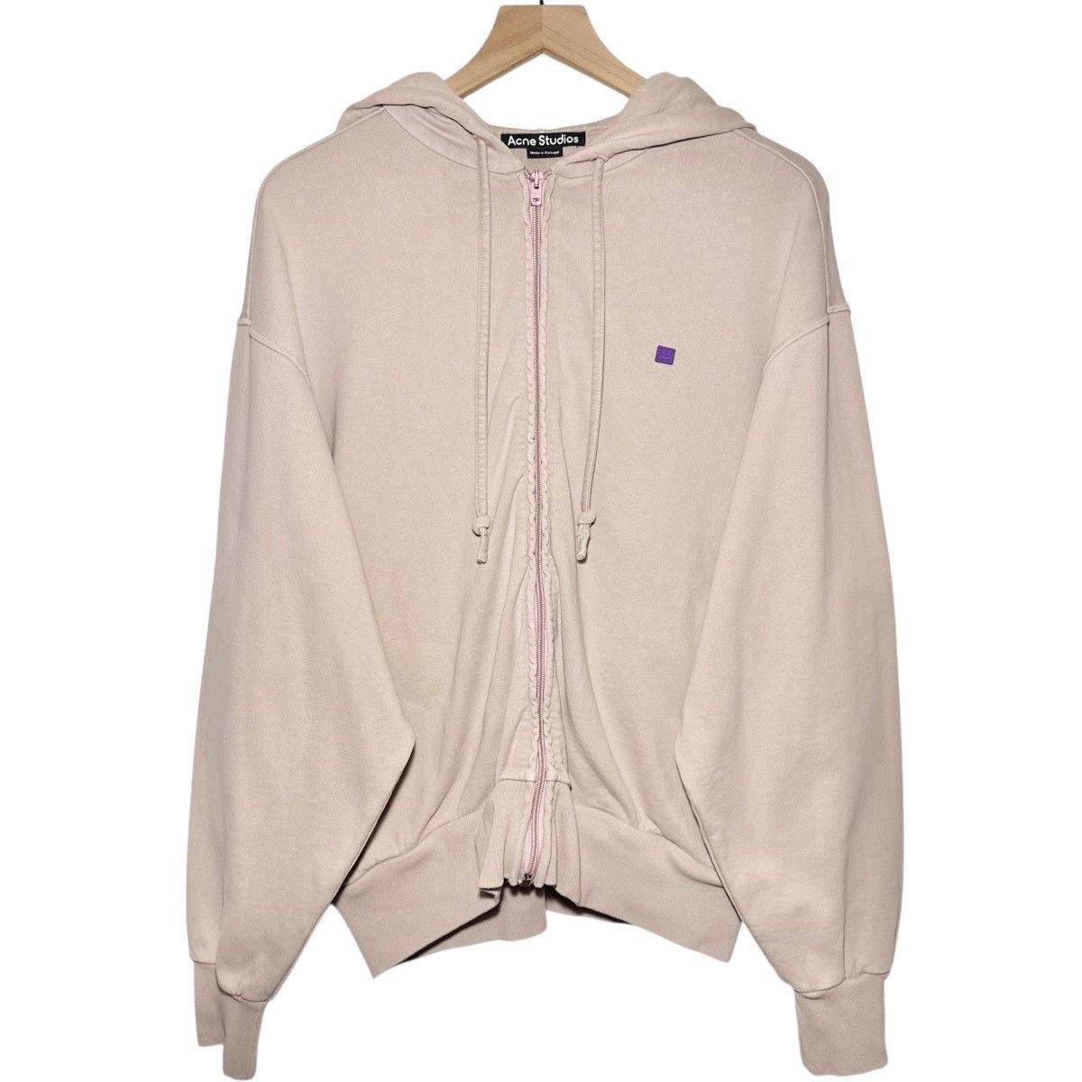 Acne Studios Acne Studios Fiah Face Patch Zip-Up Hoodie in Dusty Beige Size US XS / EU 42 / 0 - 1 Thumbnail