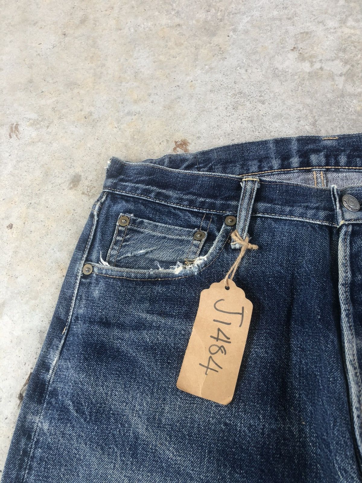 Studio D'Artisan Studio D’Artisan SD101 Selvedge Denim Distressed Jeans Size US 31 - 15 Thumbnail
