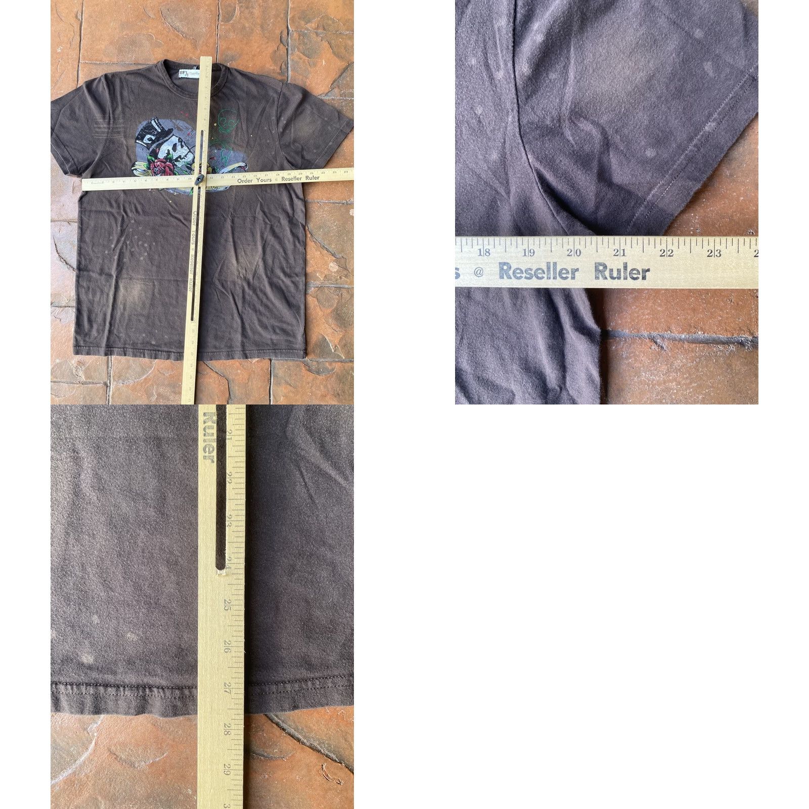 Vintage VINTAGE T-SHIRT Men L Brown Cotton Skull Grunge Ed Hardy Style Y2K Skulls Size US L / EU 52-54 / 3 - 8 Thumbnail