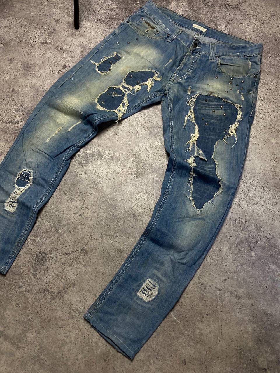 Absolut Joy × Vintage Absolut Joy Einstein Denim Jeans Junya Watanabe Style Pants Size US 34 / EU 50 - 2 Thumbnail