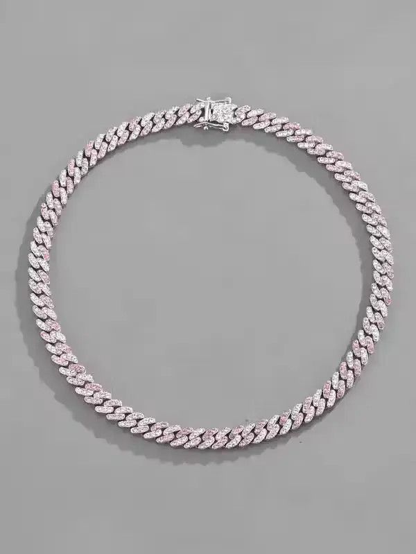 Jewelry Pink Rhinestone Necklace Size ONE SIZE - 4 Thumbnail
