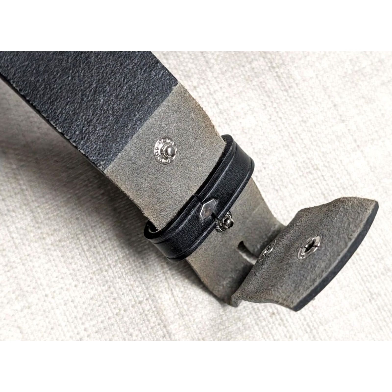 Harley Davidson VINTAGE Harley-Davidson belt 38 black Western Spellout Leather USA Made Mens Belt Size 38 - 6 Thumbnail