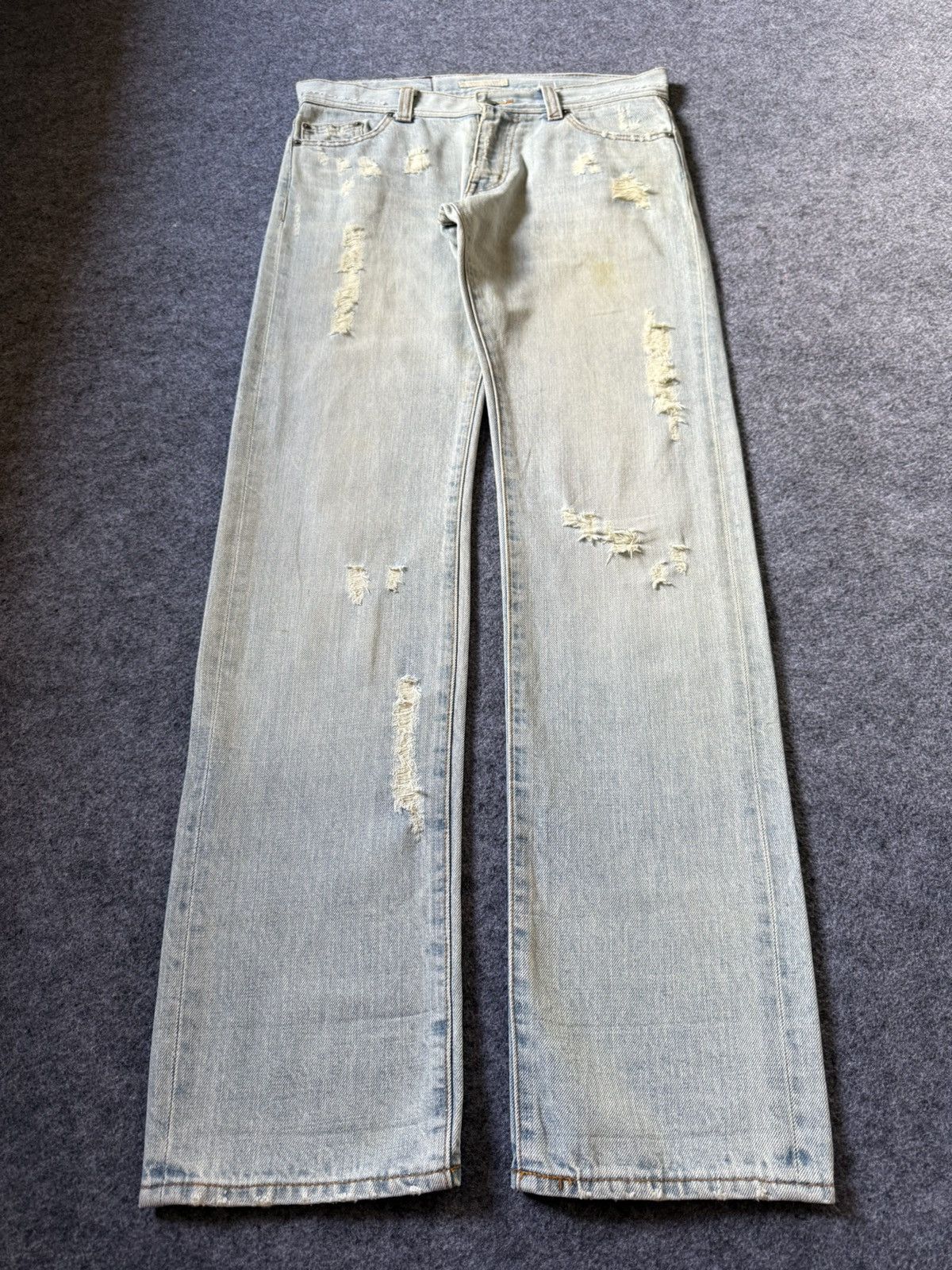 ABAHOUSE × Japanese Brand Abahouse Japan Distressed Flapped Pocket Light Wash Jeans Size US 30 / EU 46 - 1 Thumbnail
