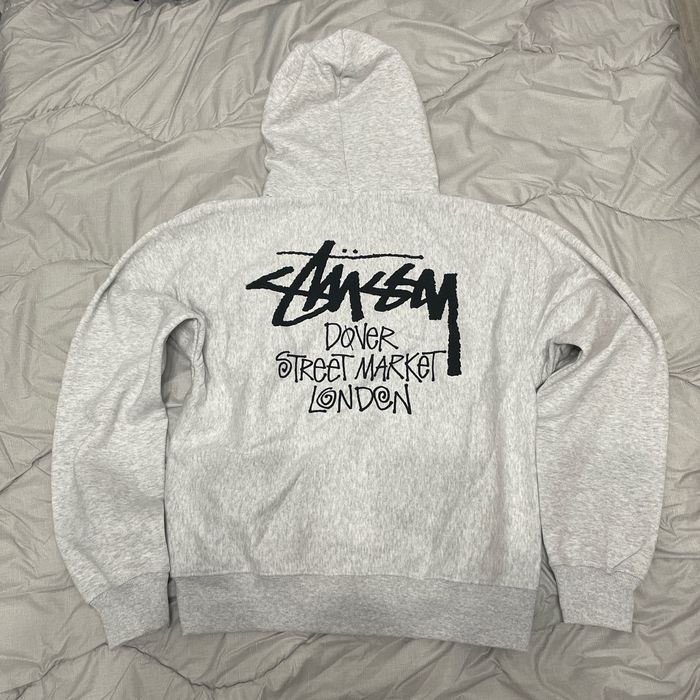 Stussy Stüssy x Dover Street Market London heather grey zip hoodie ...