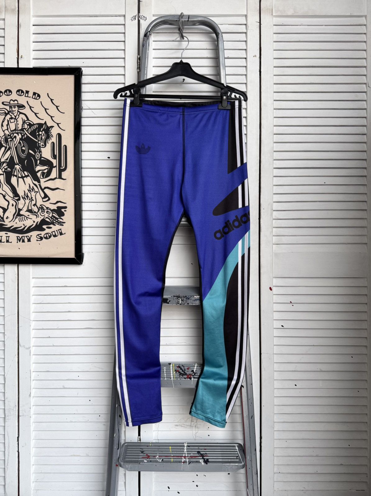 Adidas Vintage Adidas Cycling Running Leggings Big Logo France Size US 34 / EU 50 - 1 Thumbnail