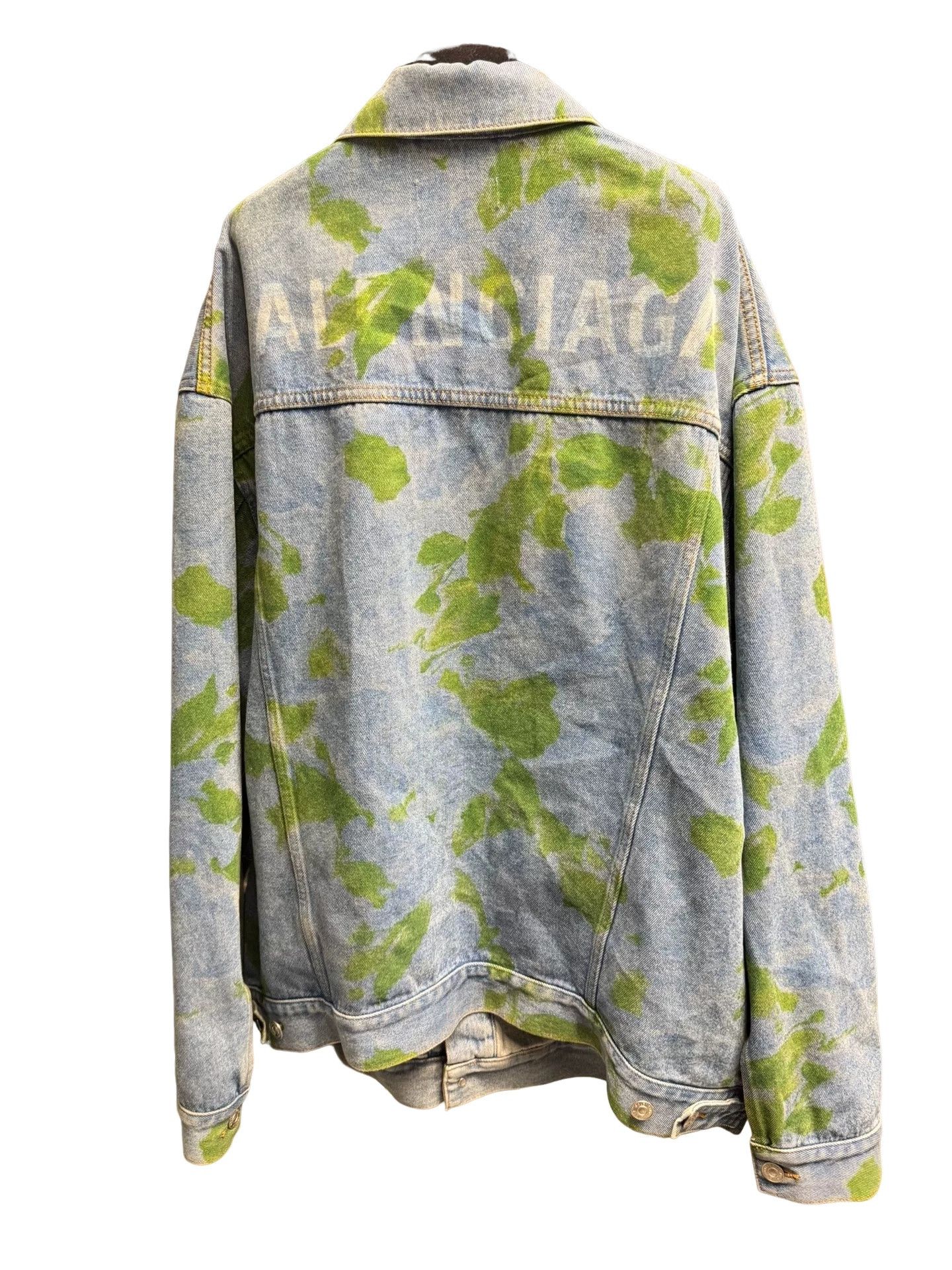 Balenciaga Balenciaga Tie-Dye Logo Denim Jacket Size 34 Size XXS / US 00 / IT 34 - 1 Thumbnail