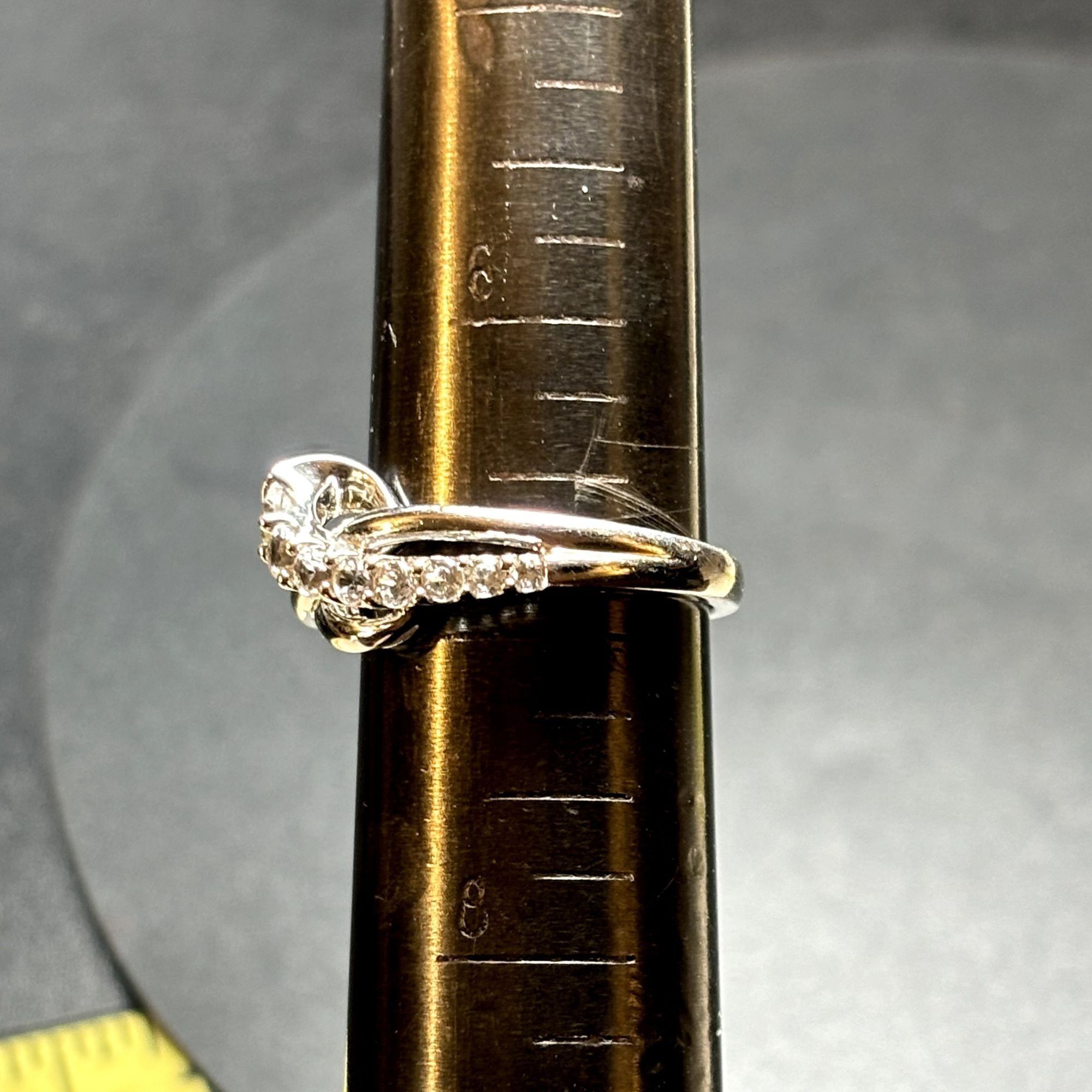 Vintage Sterling Silver 925 Bypass Design Cubic Zirconia Statement B Size ONE SIZE - 7 Thumbnail
