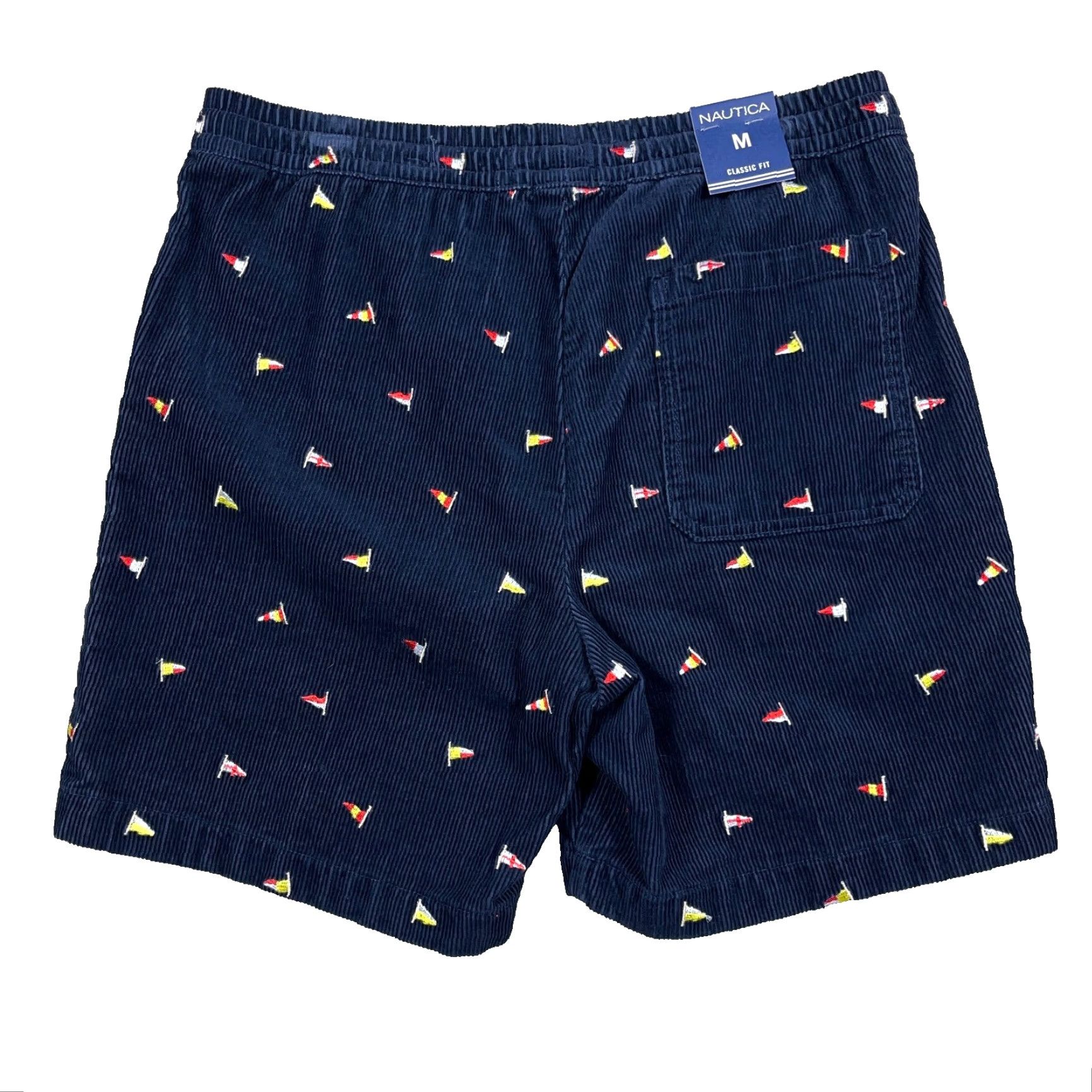 Nautica Nautica Corduroy Shorts Men Medium Navy Blue Sail Boat AOP Preppy Beach Boat NEW Size US 31 - 2 Thumbnail